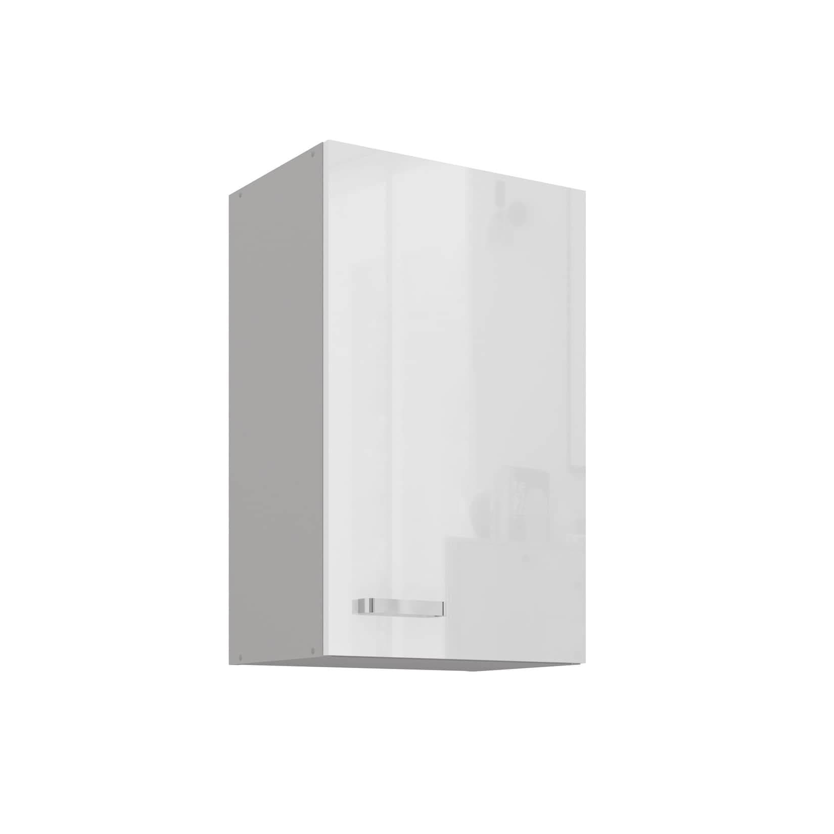 Hochglanz Hängeschrank Weiß + Grau für Küche