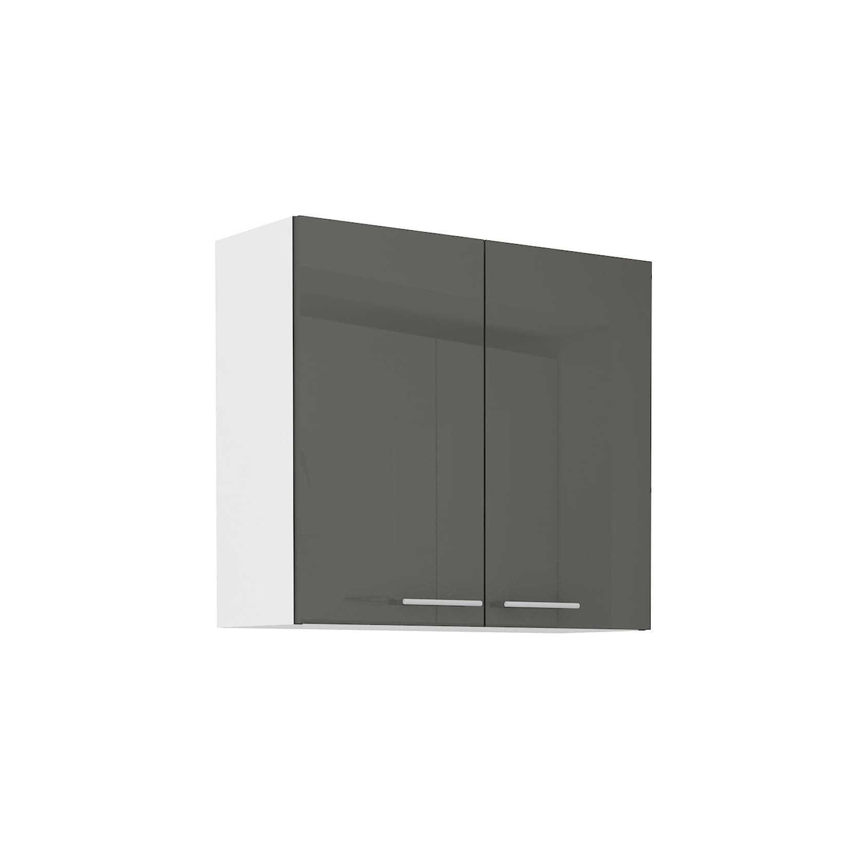 Küchen-Preisbombe Hängeschrank 80 Lara Grau Hochglanz Weiss Matt