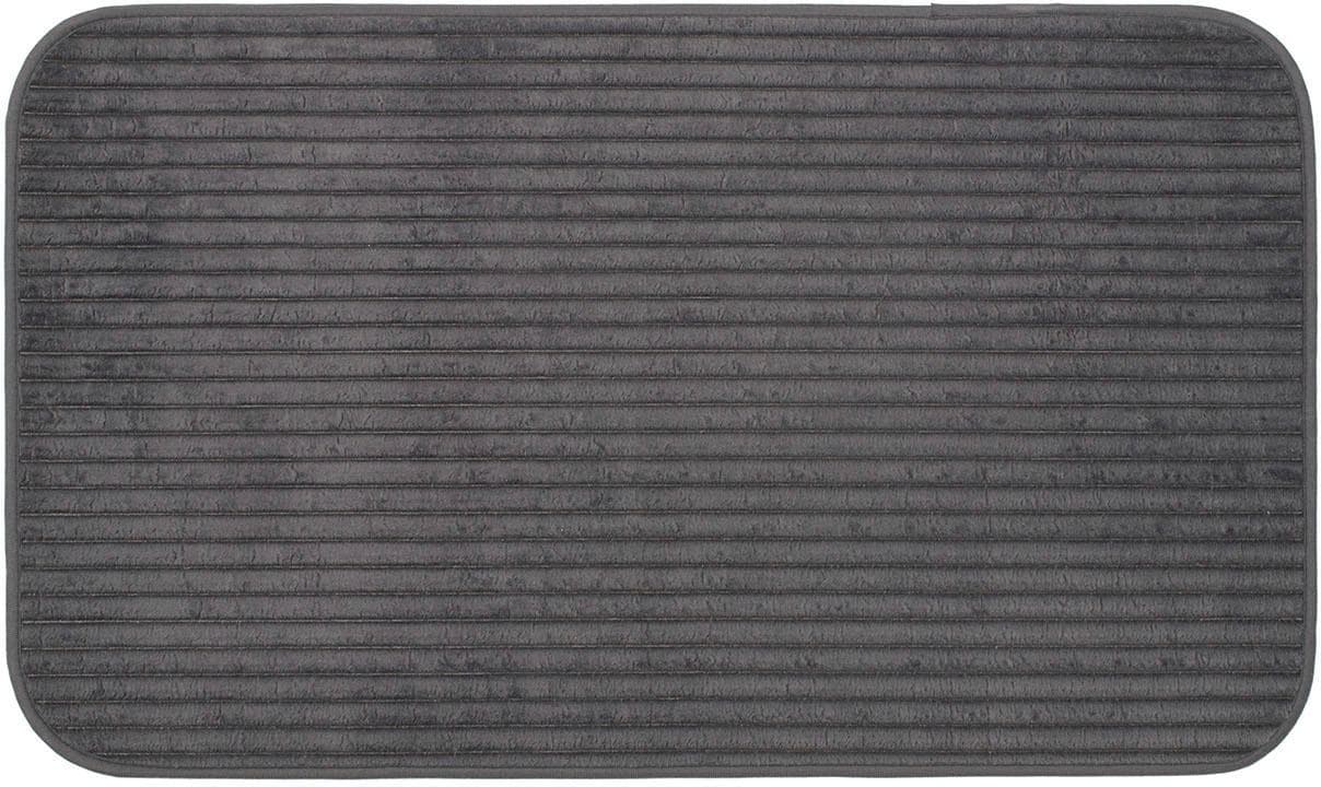 OTTO BERLIN Anthrazit Polyester Badematte - Rutschhemmend & Fußbodenheizungsgeeignet