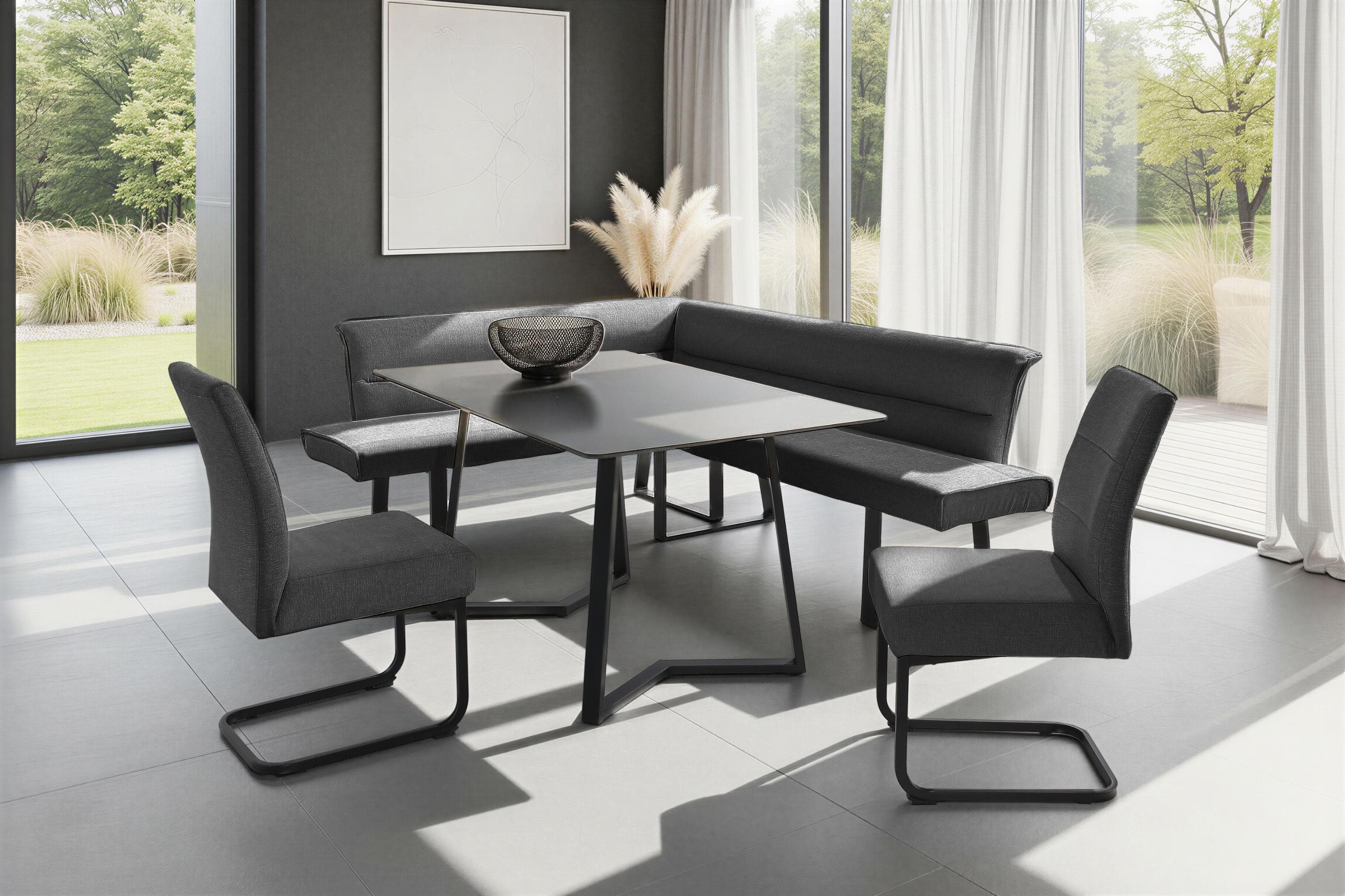 Eckbankgruppe OTTO HOME Set 4-tlg. Taschenfederkern Anthrazit