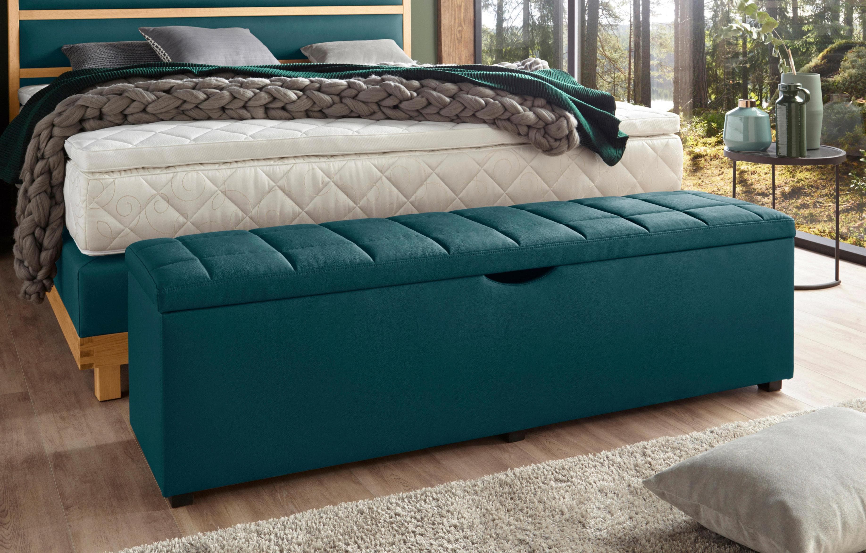 Checked Hockerbank mit Stauraum - Ideal als Bettbank