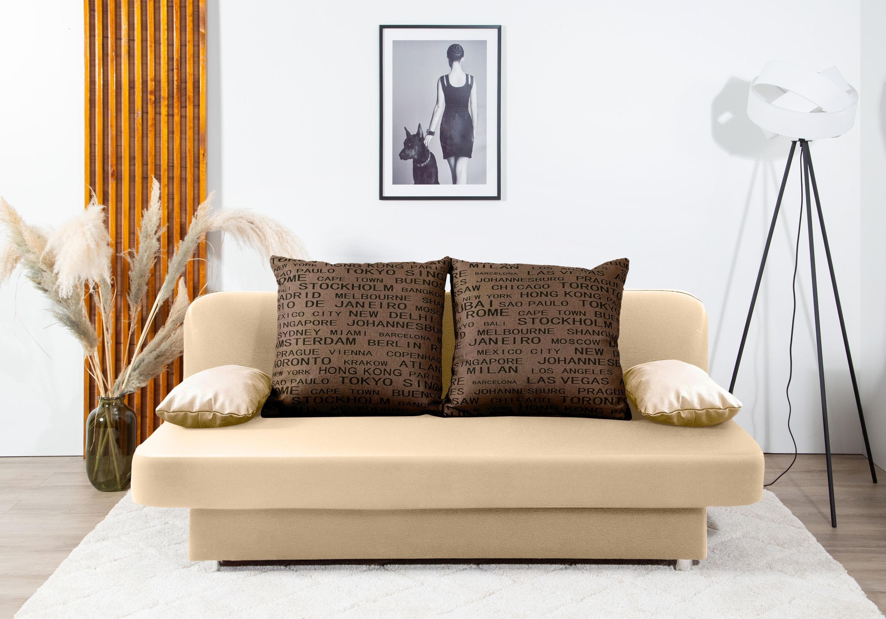 Multifunktionales Schlafsofa mit Bettfunktion und Bettkasten