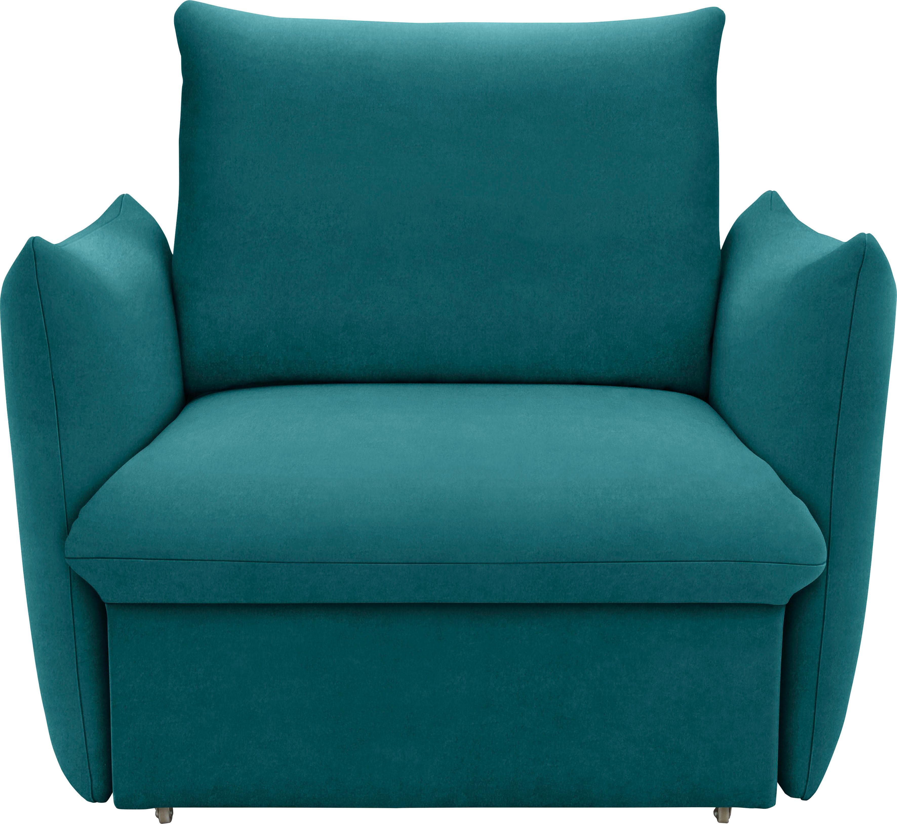 LOOKS by Wolfgang Joop Schlafsessel "LOOKS XII" Petrolblau Boxspring-Polsterung