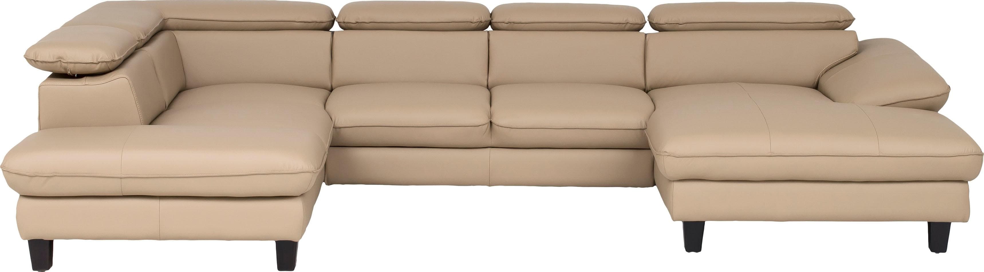 U-förmige Wohnlandschaft mit verstellbaren Kopfteilen & optionalem Schlafsystem