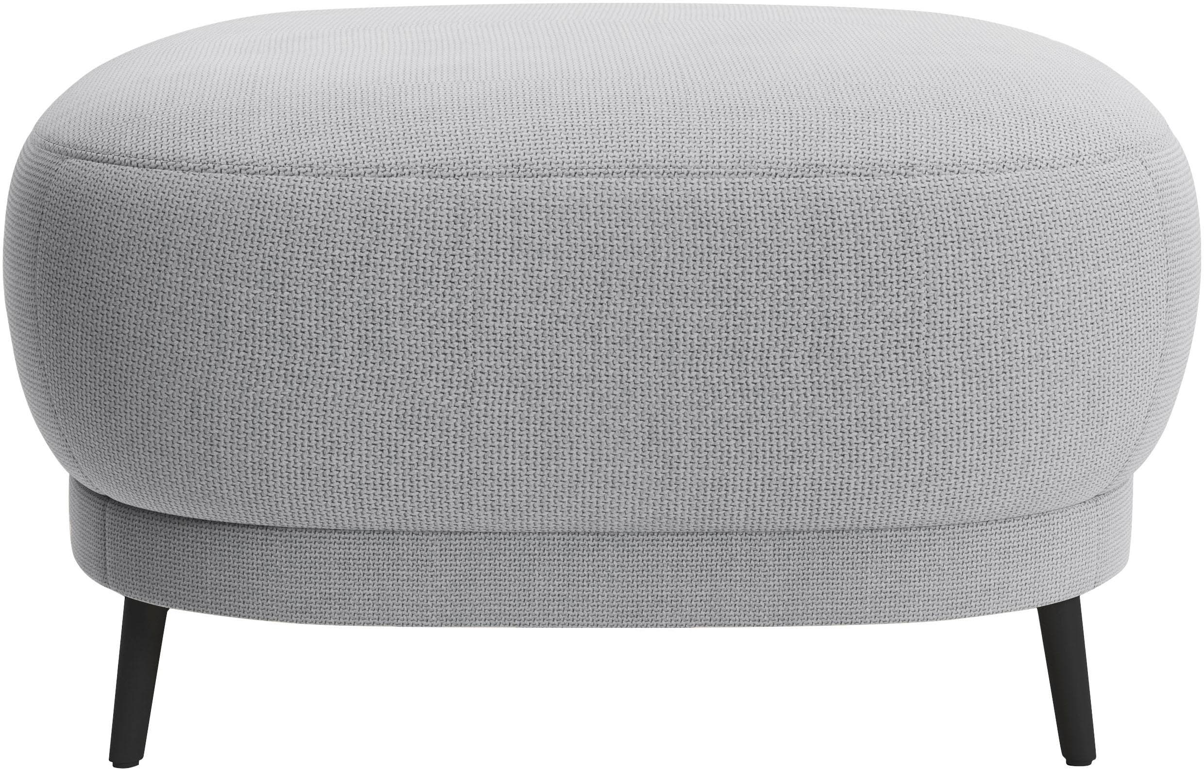 sit&more Polsterhocker Blues - Schwarz-Matt Metallfüße