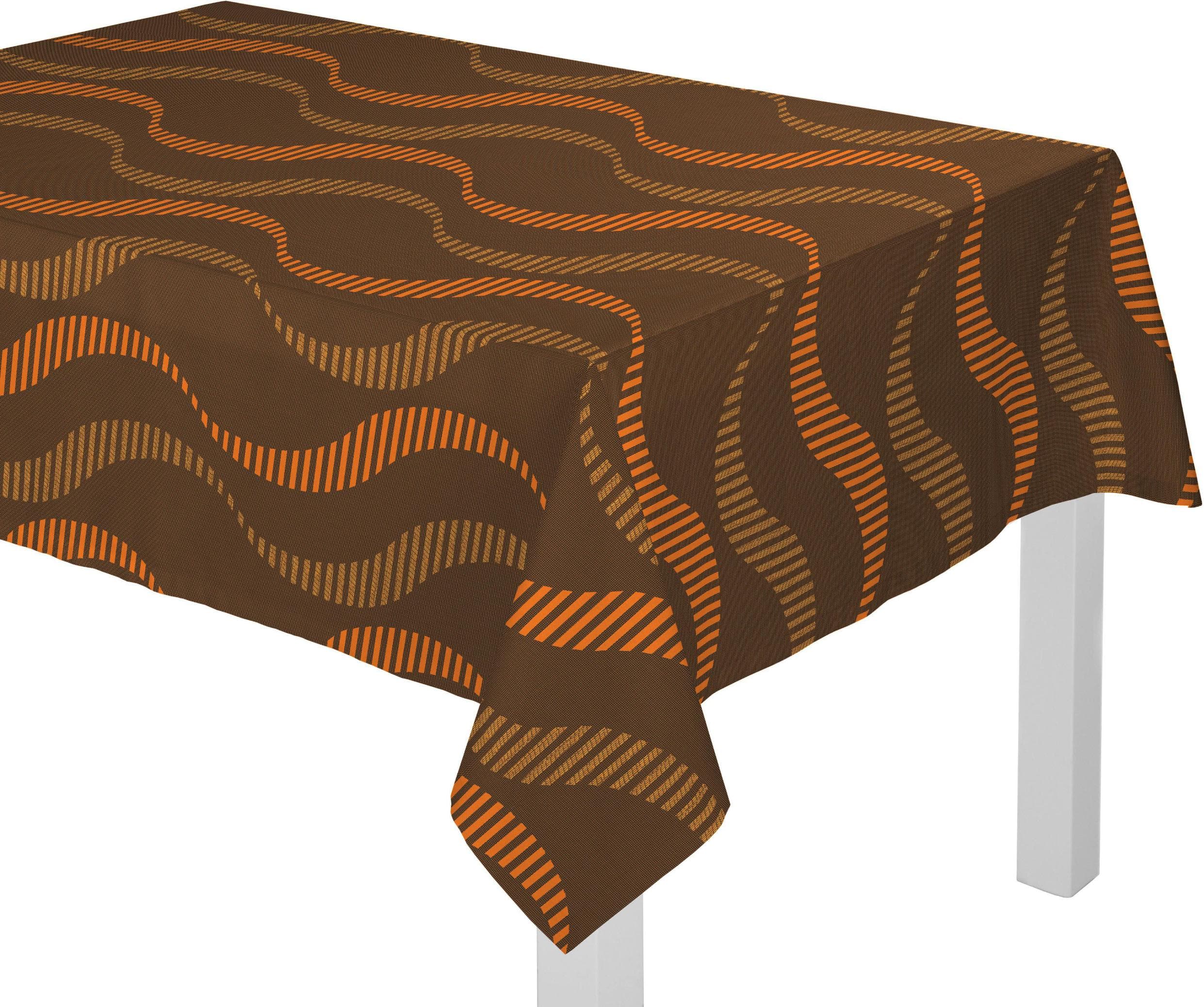 Tischdecke WIRTH "LUPARA" Orange 120x120cm Polyester-Baumwolle