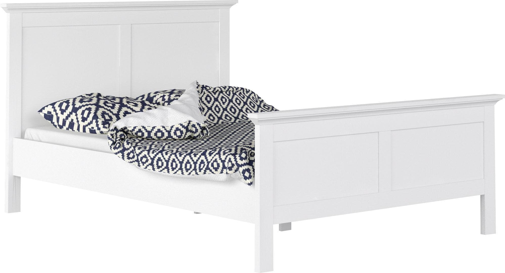 Doppelbett mit moderner Kassettenoptik