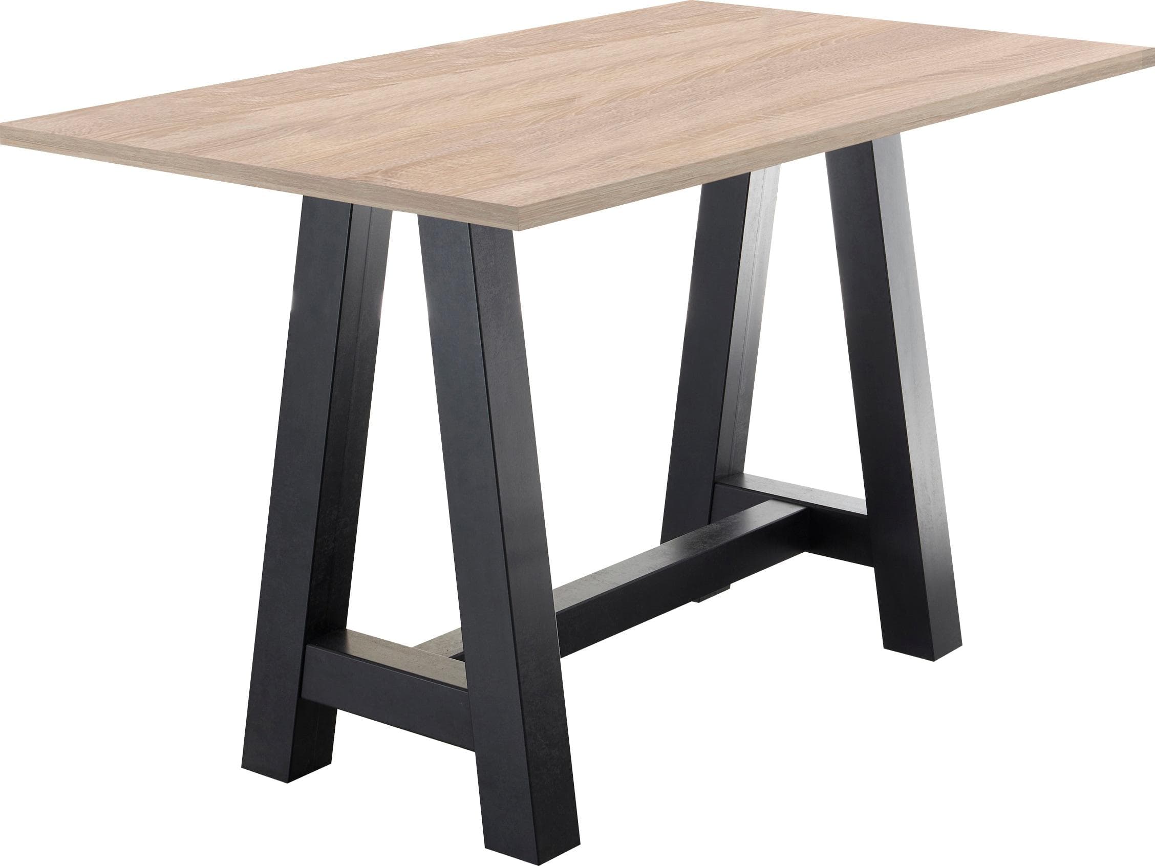 Bartisch Mäusbacher Braun Schwarzstahl Eichefarben Sägerau