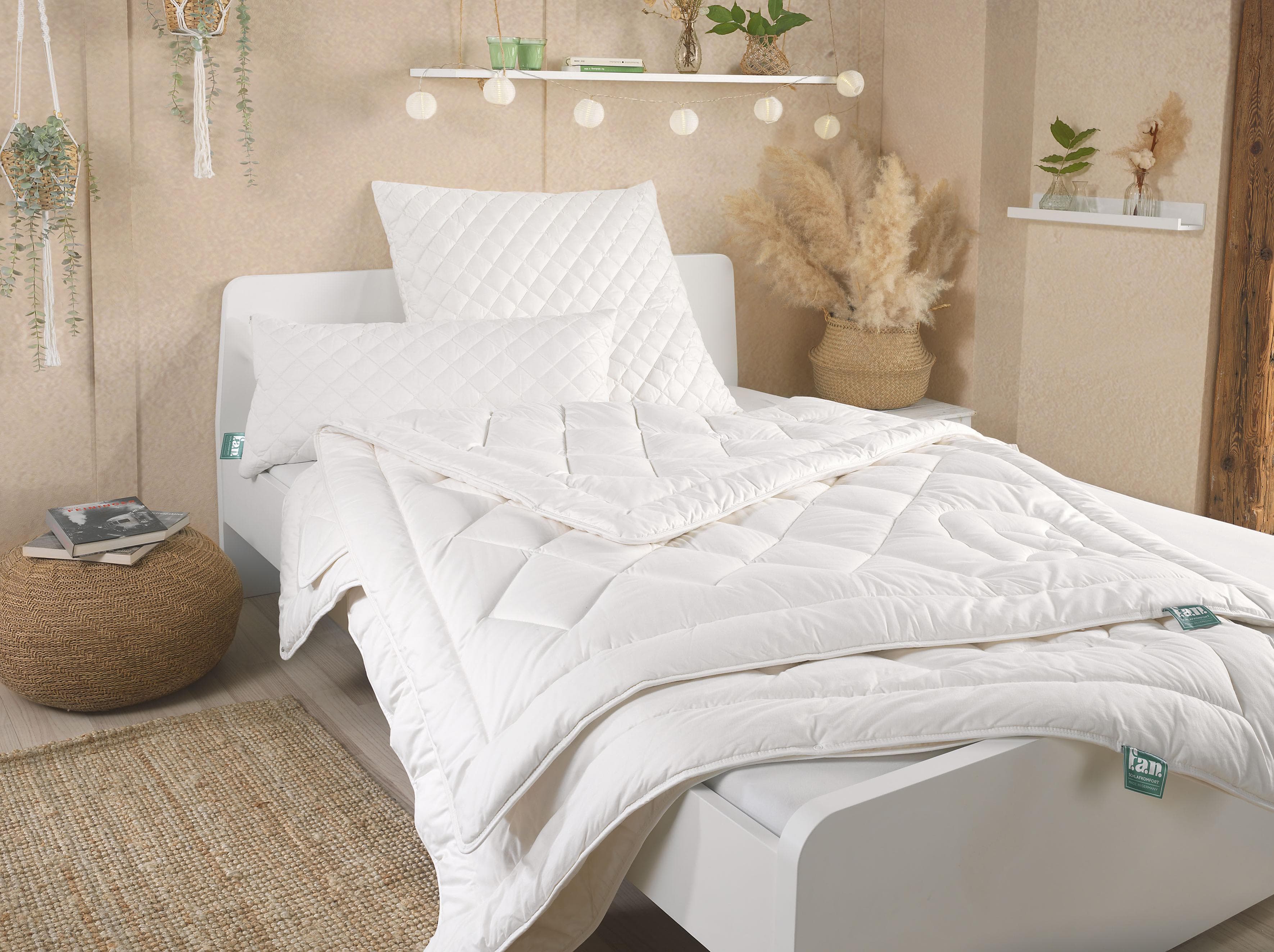 fan Baumwollbettdecke kbA - Vierjahreszeiten-Steppbett Natur