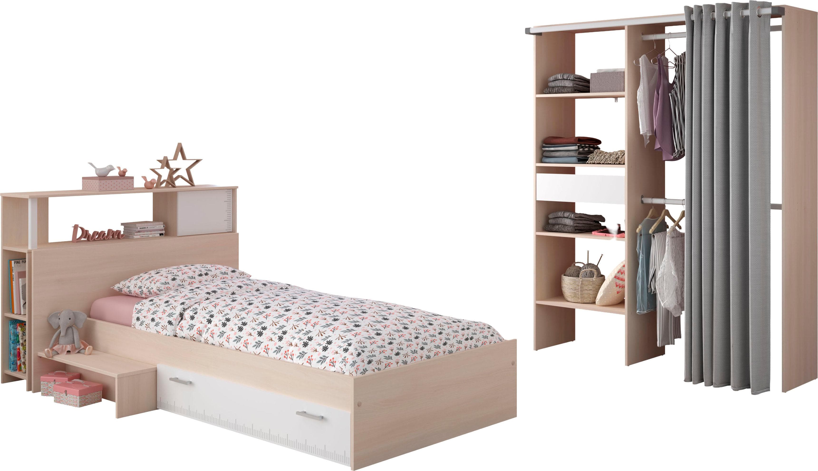 Jugendzimmer-Set Parisot Charly 23 Natur Stauraumbett