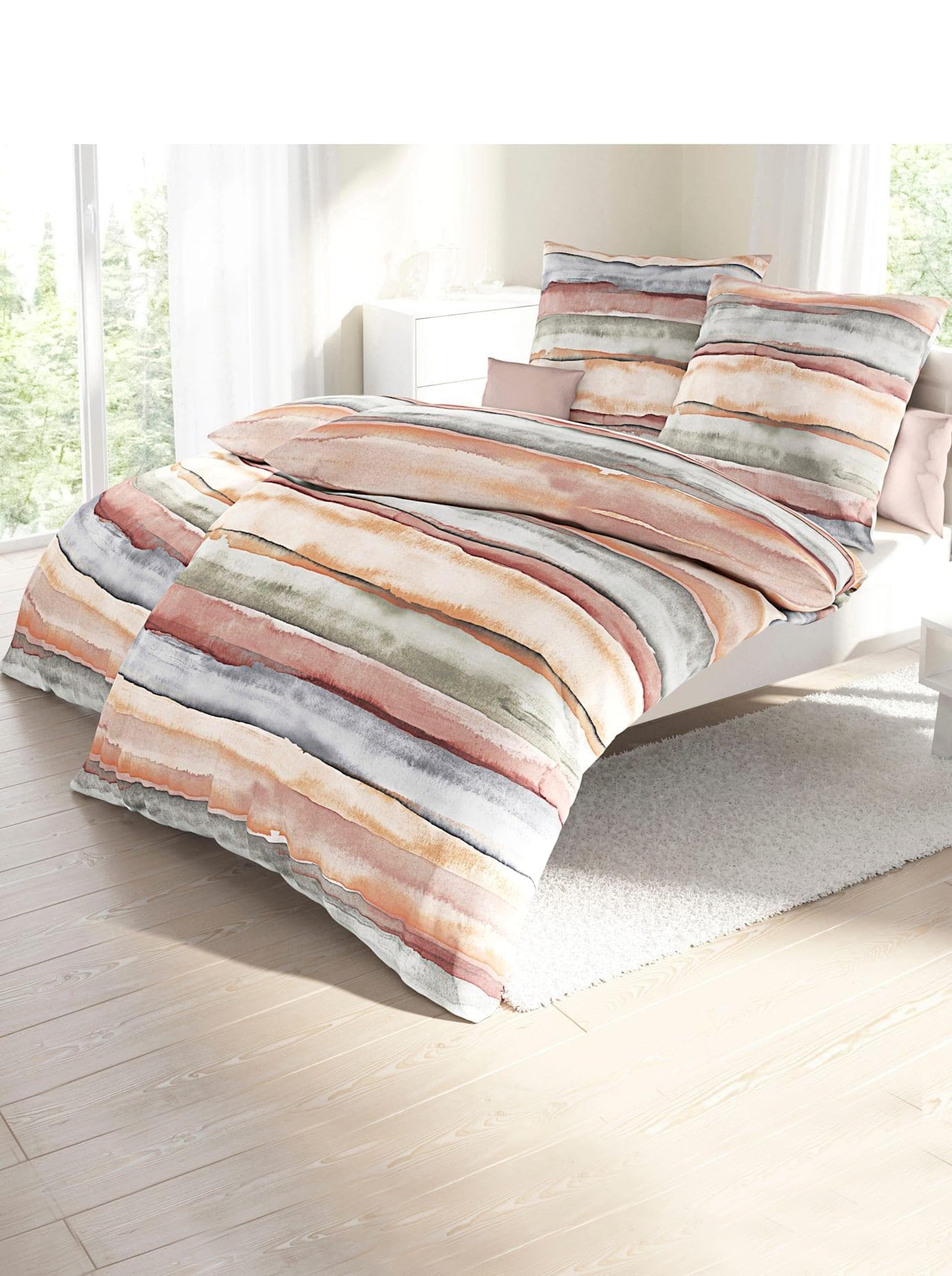 Witt Bettwäsche Seersucker Orange 2 teilig