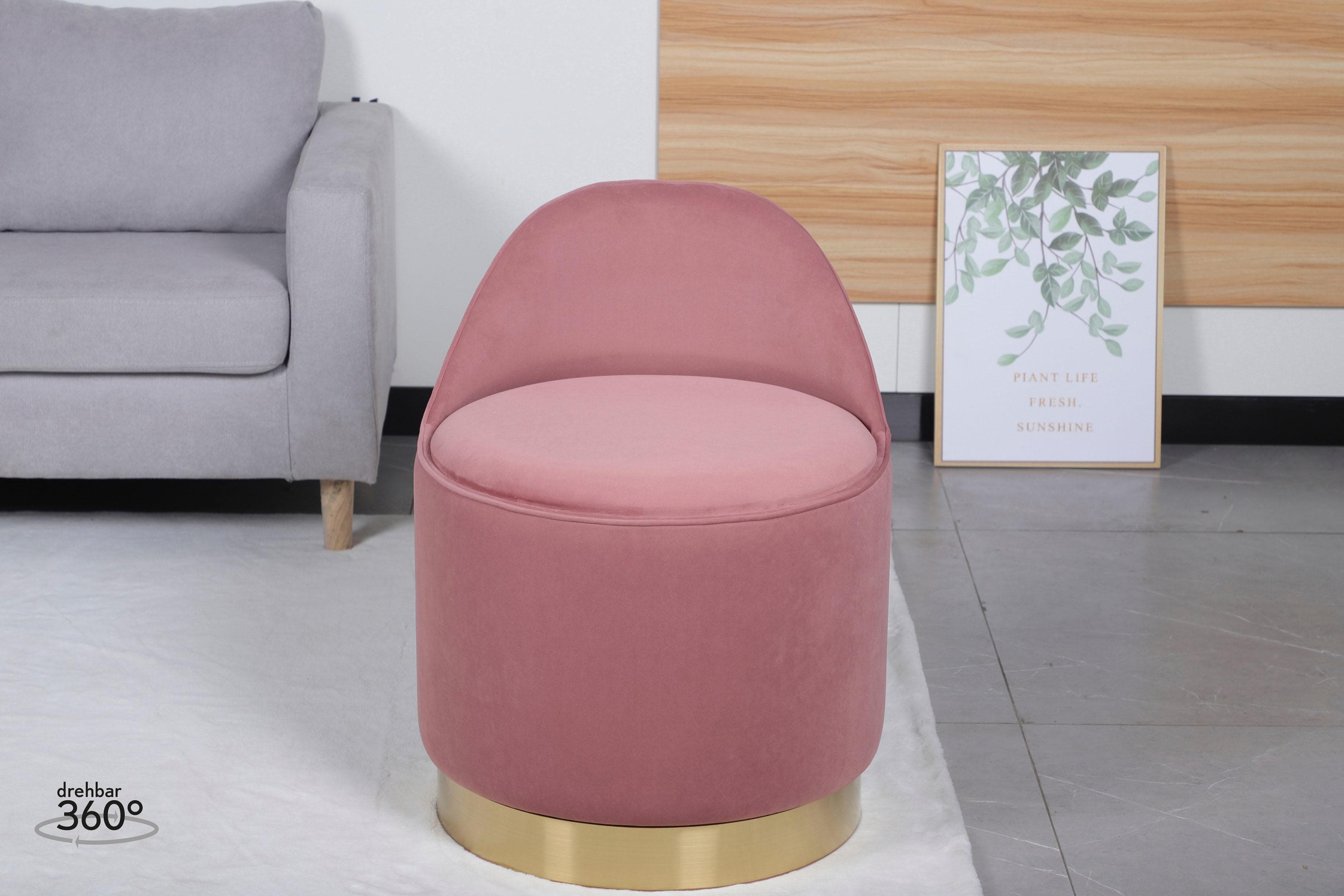 Drehbarer Hocker mit Stauraum und komfortabler Rückenlehne