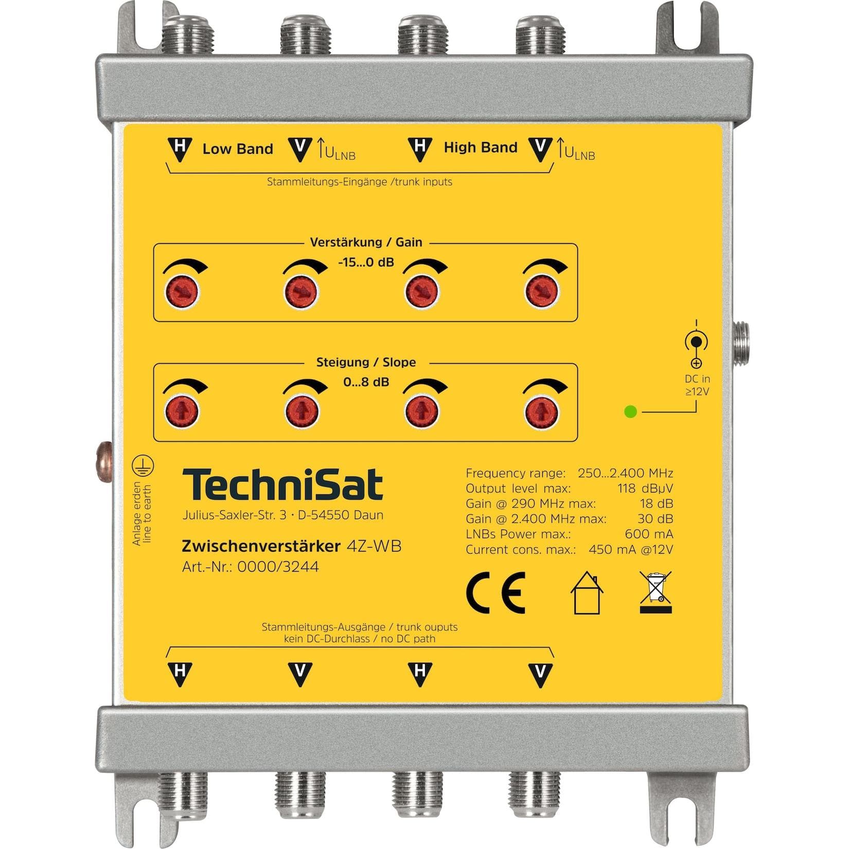 TechniSat 4Z-WB 4-fach Breitbandverstärker 250-2400 MHz