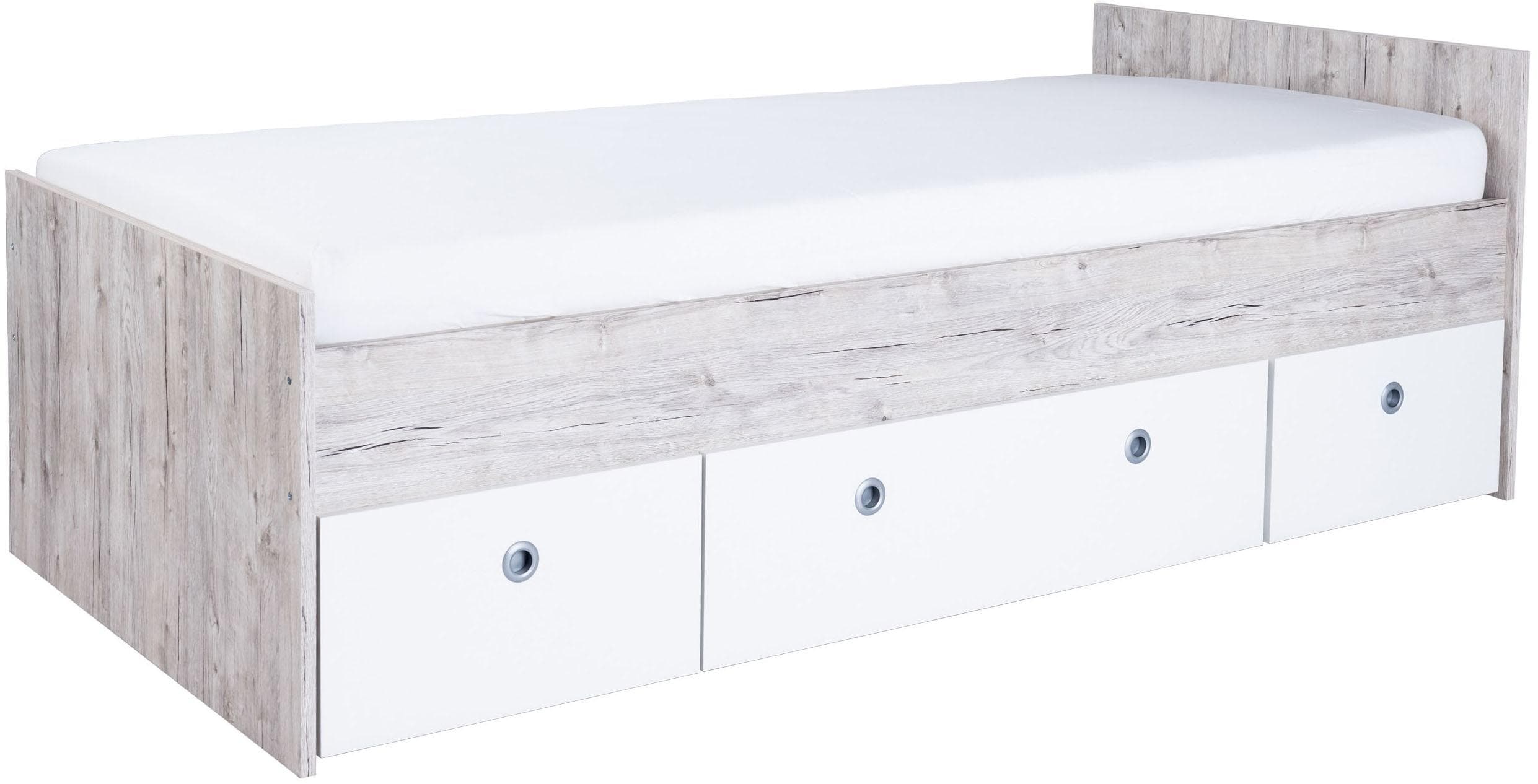 OTTO HOME Jugendbett Rieke 120 x 200 cm Eiche-Sand-Nachbildung Weiß