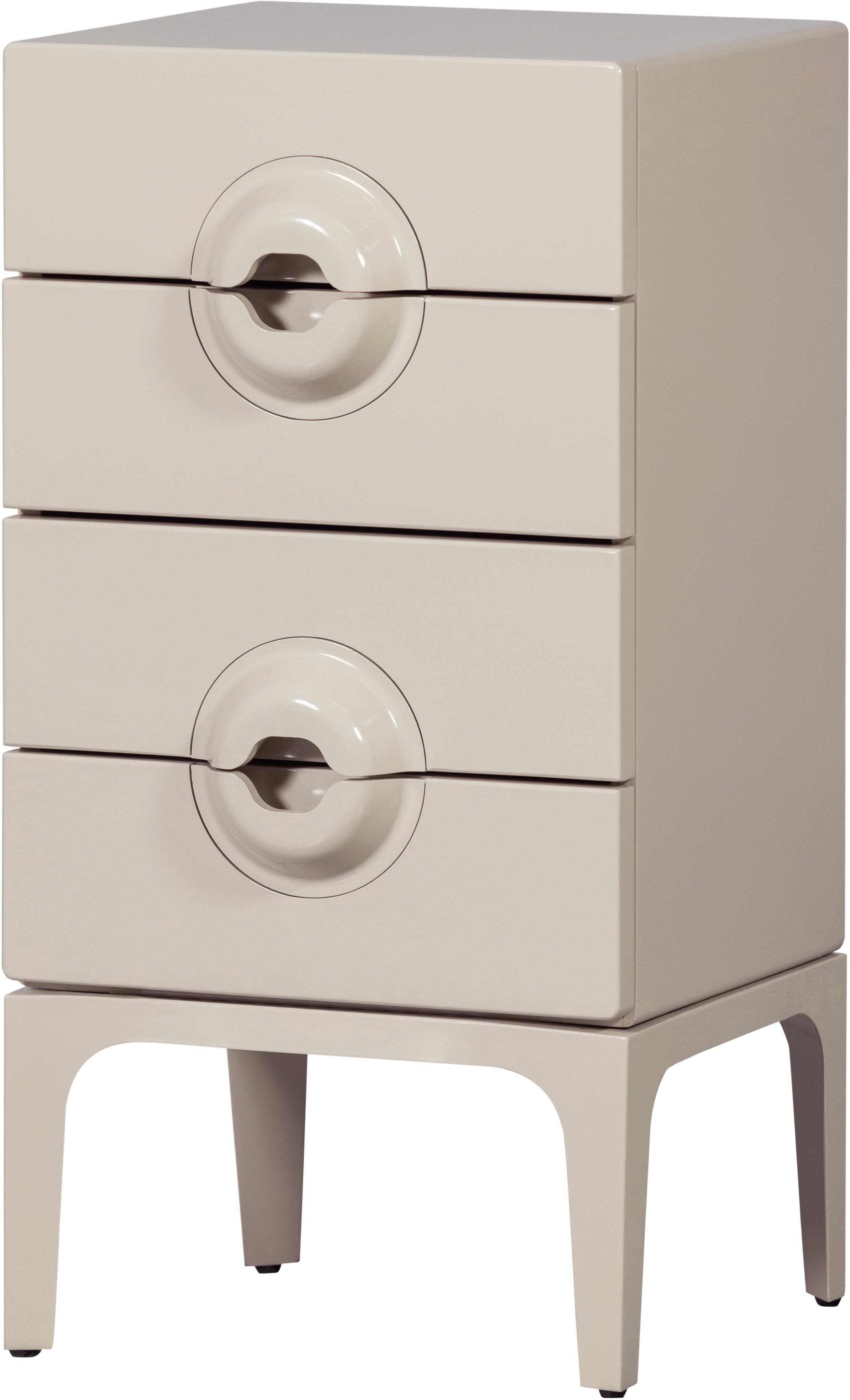 Nachtkonsole WOOOD Merge Kommode 4 Schubladen Beige Eukalyptusholz