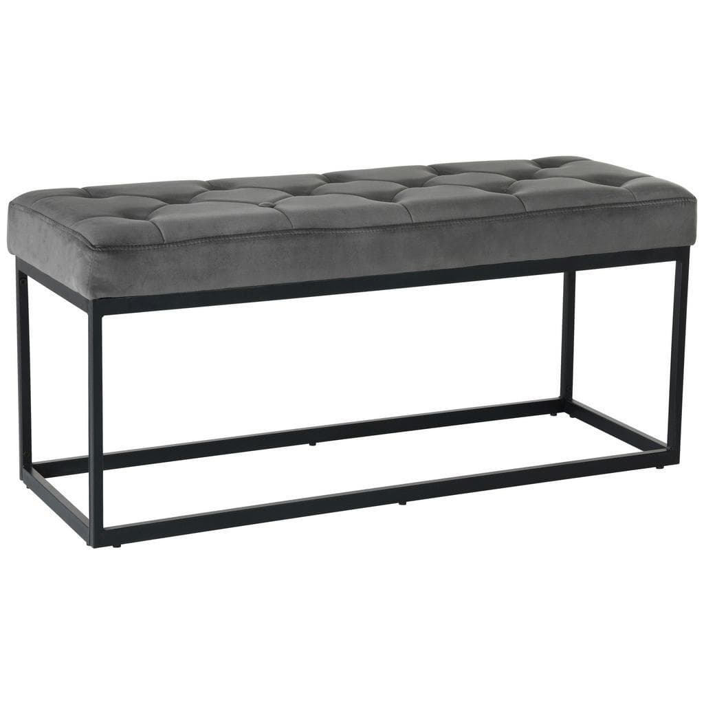 Mid.you Garderobenbank Grau Metall Textil 2-Sitzer
