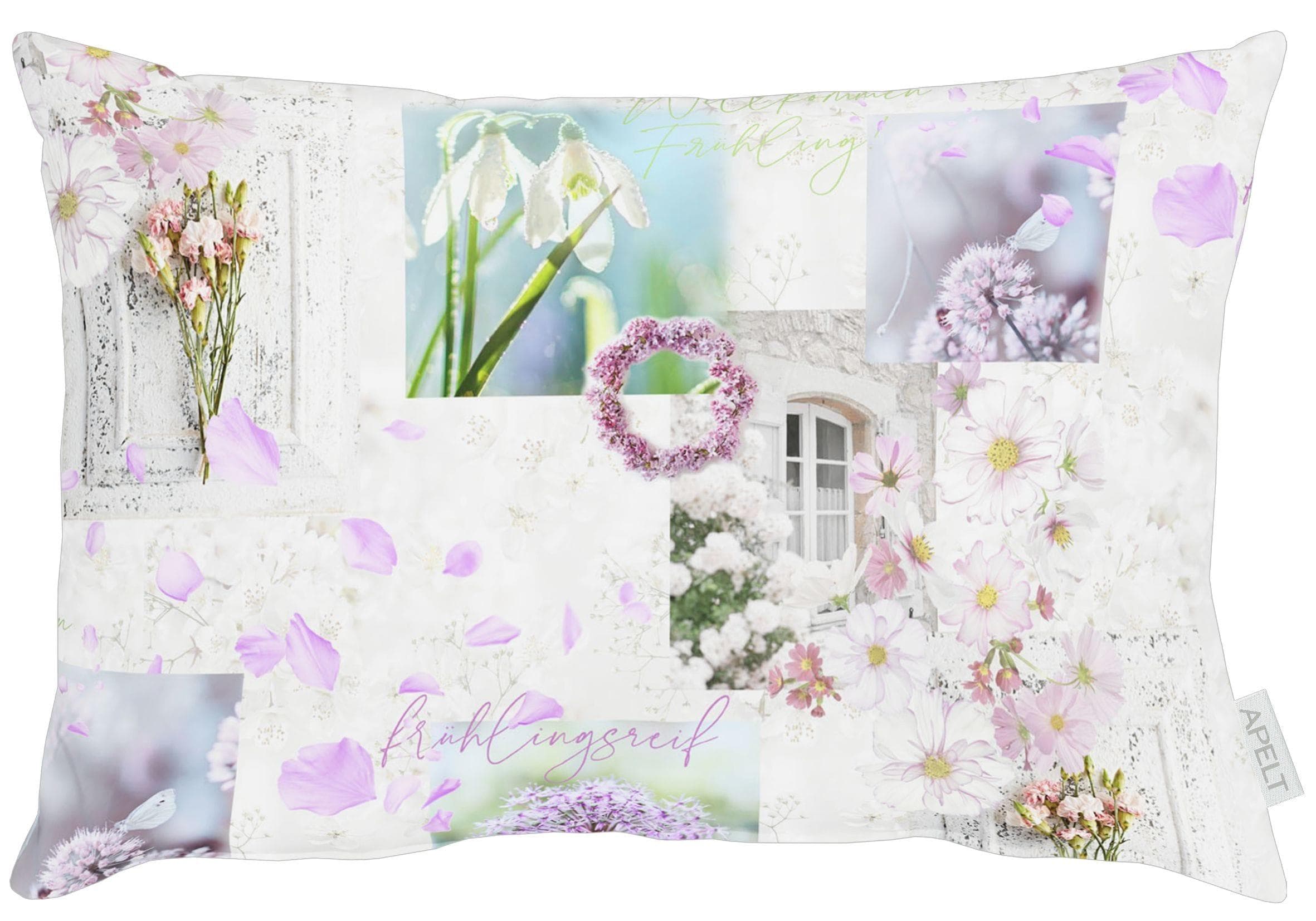 APELT Dekokissen Springtime: Pastellfarben, Satingewebe, Reißverschluss