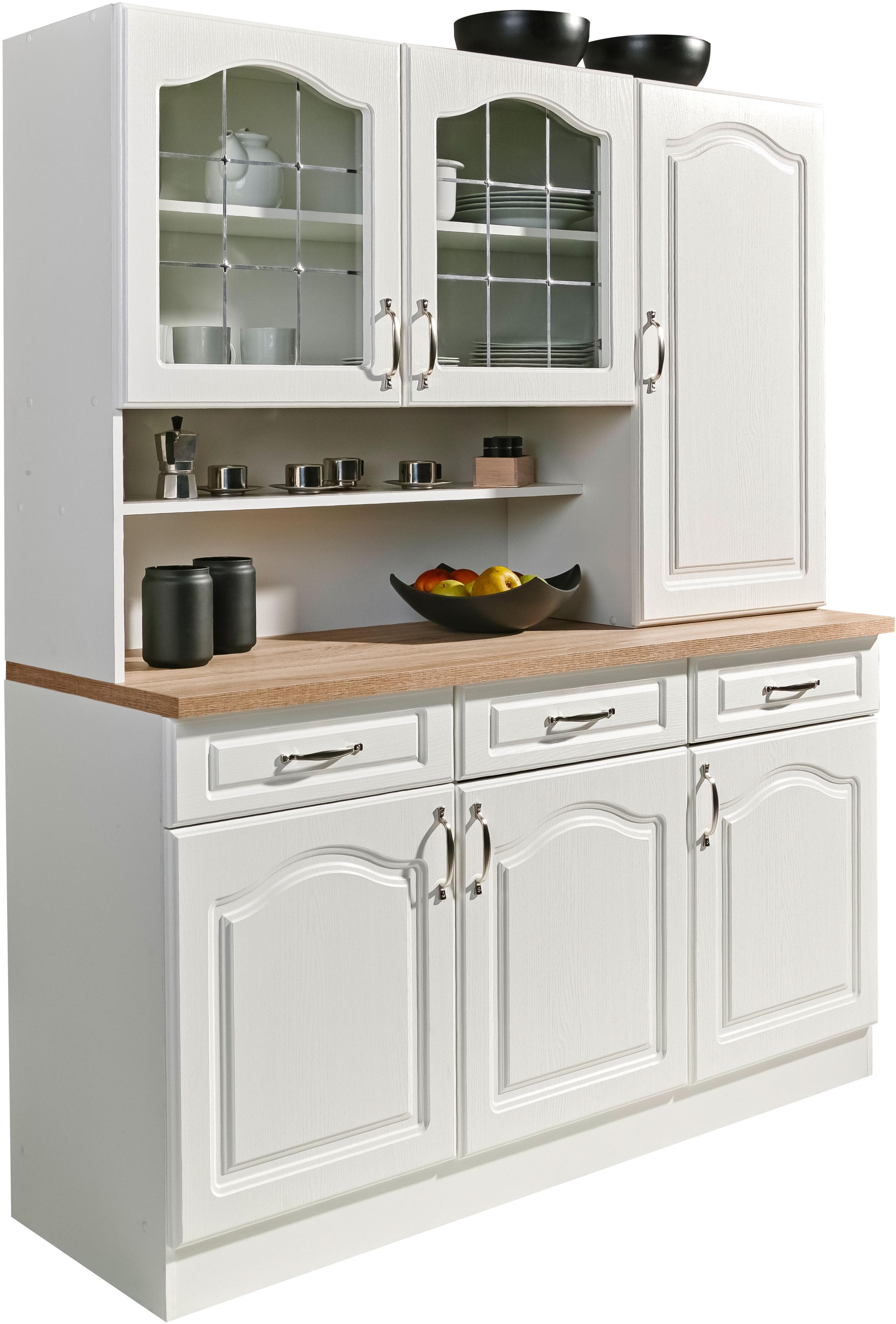 wiho Küchen Küchenbuffet Linz Weiß Landhaus-Optik
