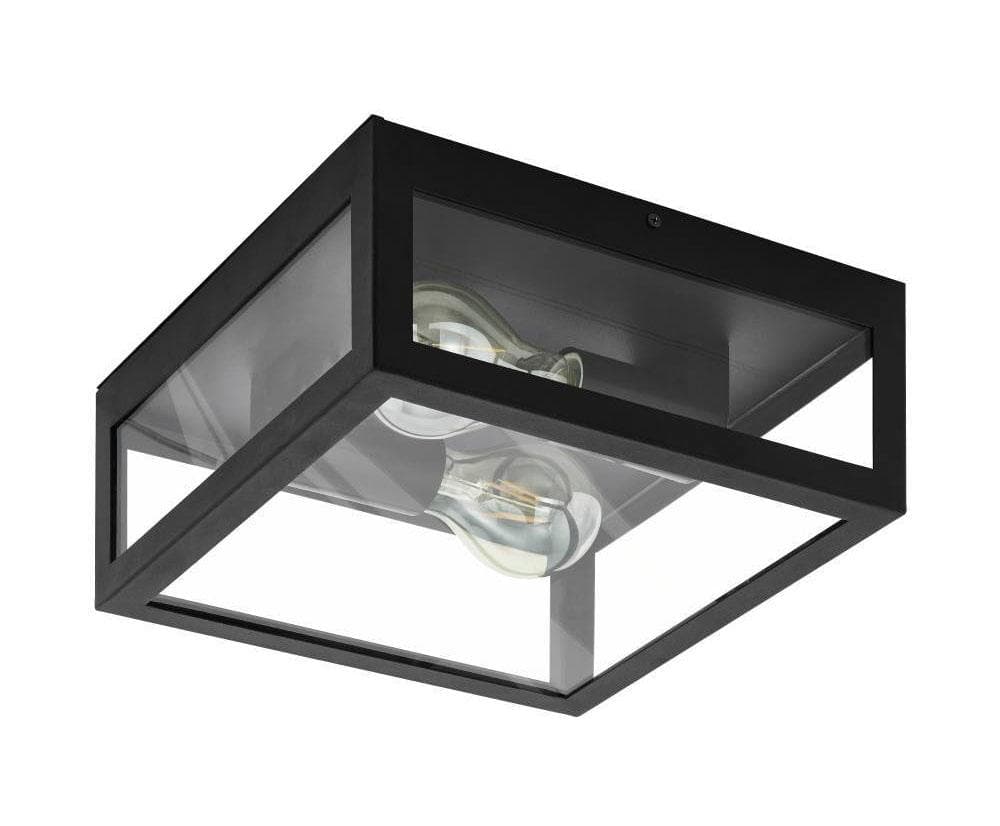 Bad-Deckenleuchte Amezola 2-flammig Schwarz Eglo