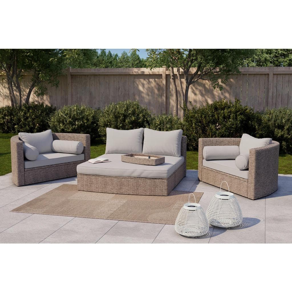 Ambia Garden Loungegarnitur Grau Braun Modular Gartenmöbel