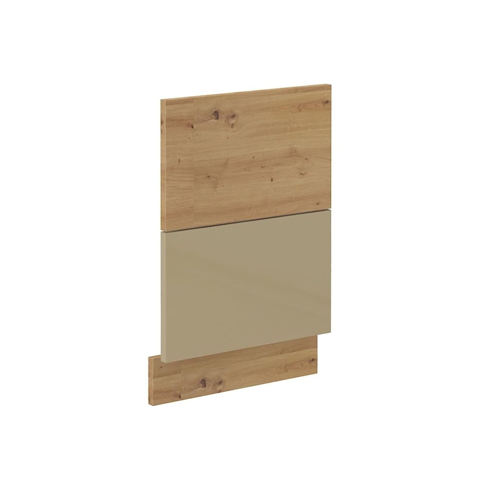 Integrierte Geschirrspülfront Eiche Artisan Cappuccino Glanz 45 cm