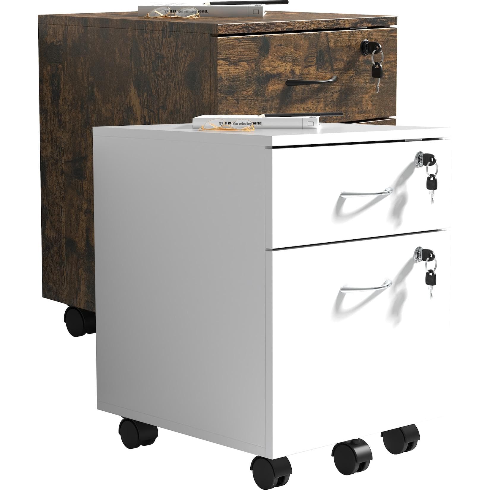 VCM Rollcontainer Beistellcontainer mit zwei Schubladen