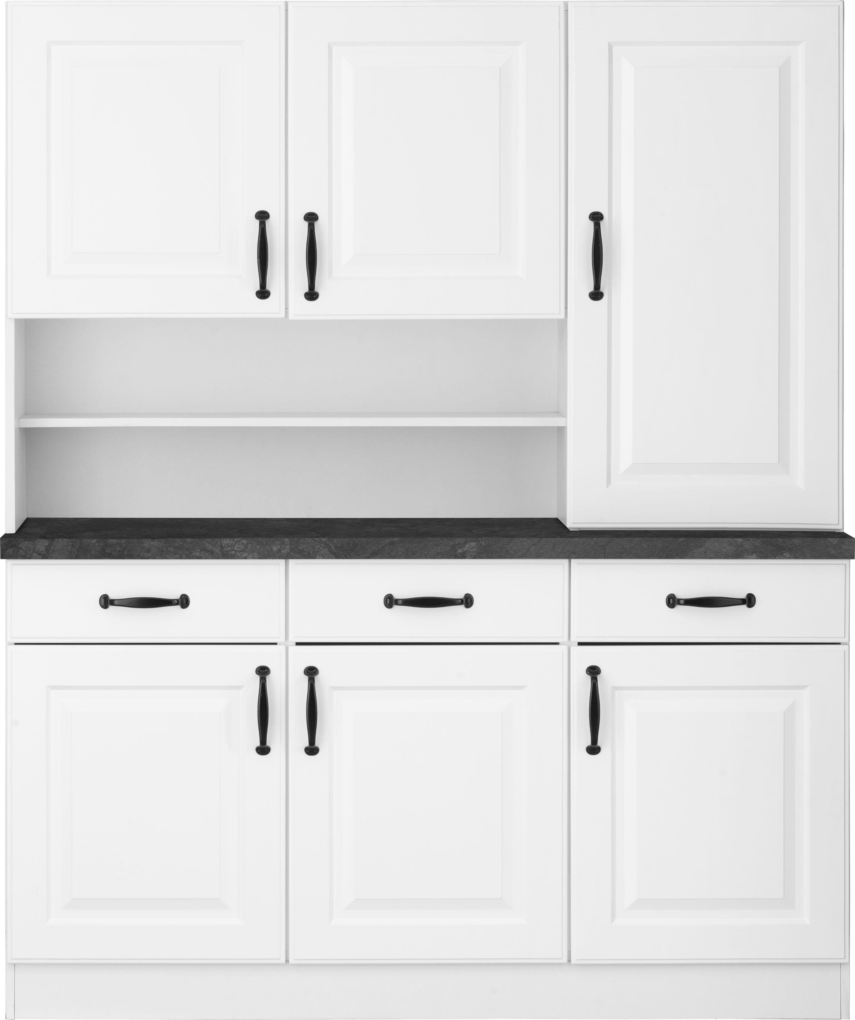 wiho Küchen Erla Buffet mit Kassettenfront und Holzdekor