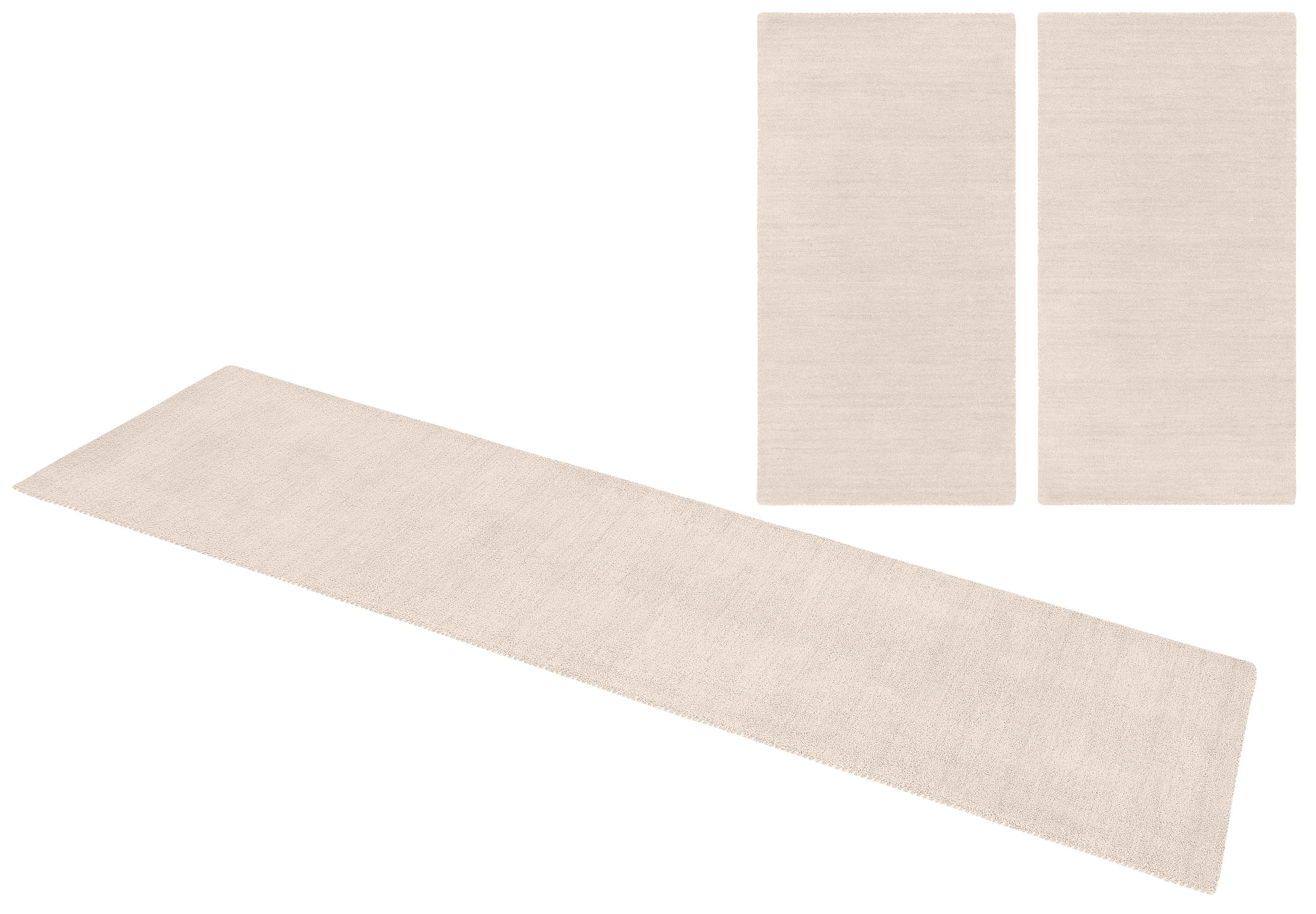 THEKO Bettumrandung Gabbeh Uni: Handgewebter Wollteppich Meliert