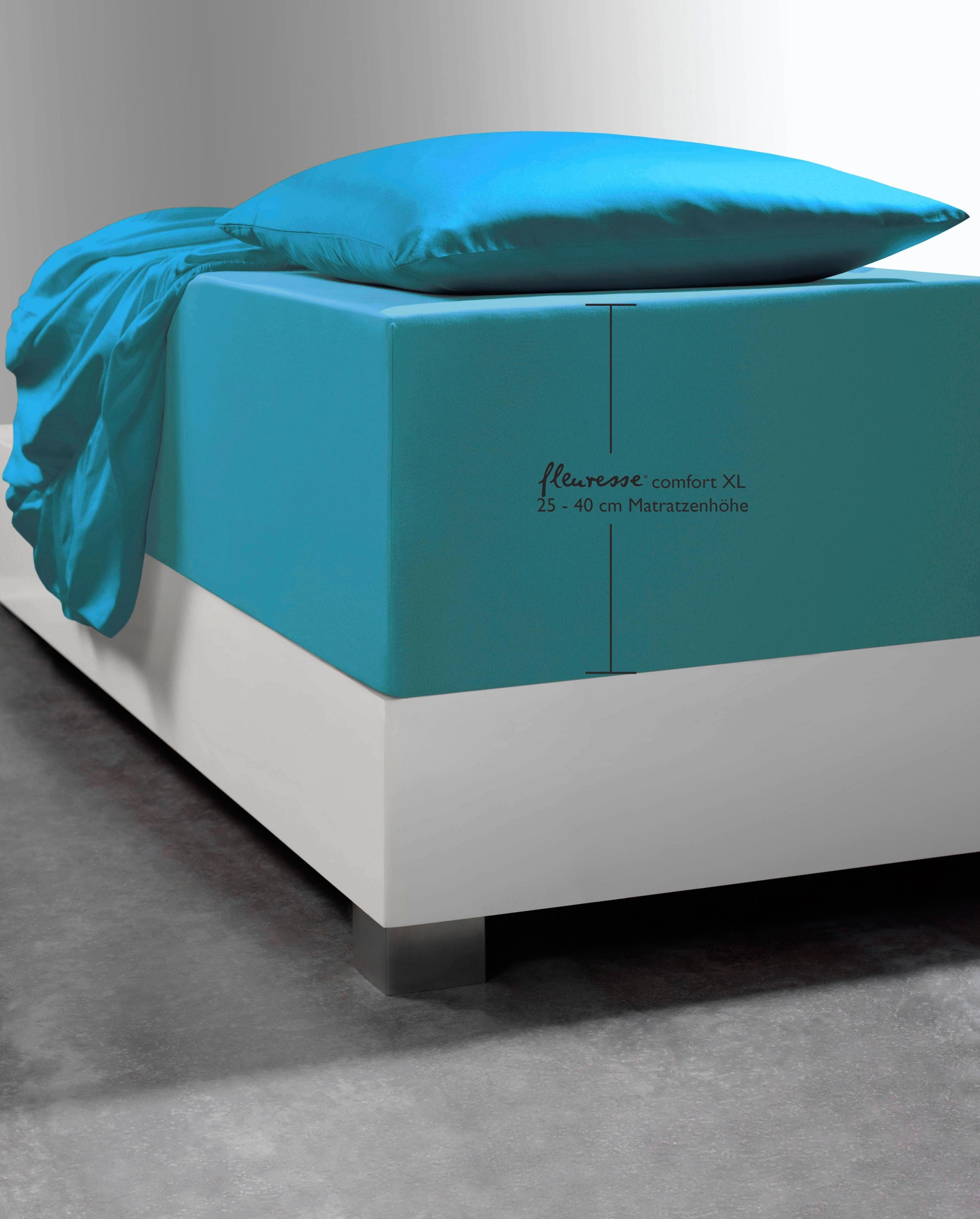 fleuresse Spannbettlaken Comfort XL: Baumwolle, Elastan, Rundumgummi