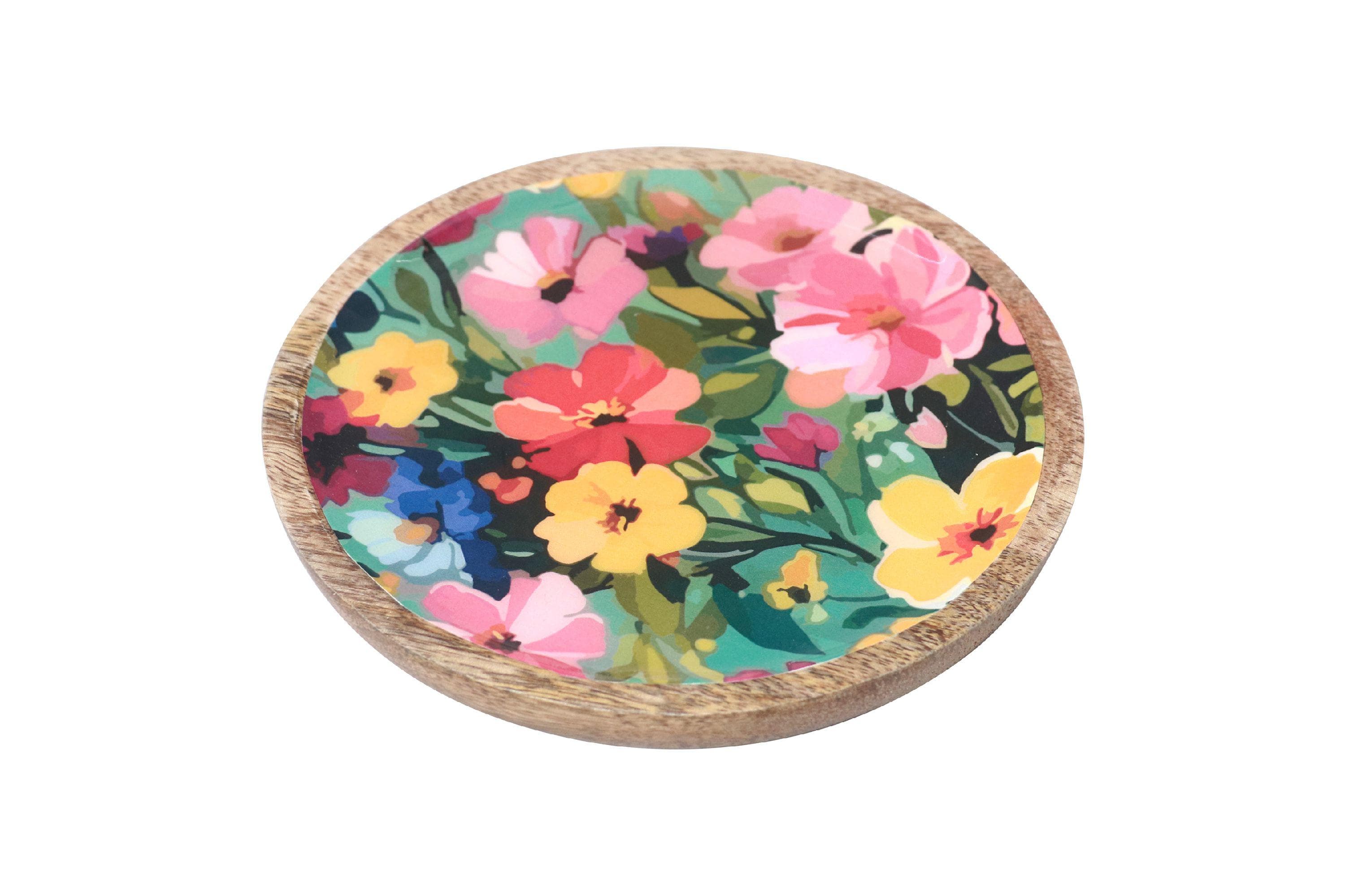 Teller FLOWER Bunt Mangoholz COR MULDER