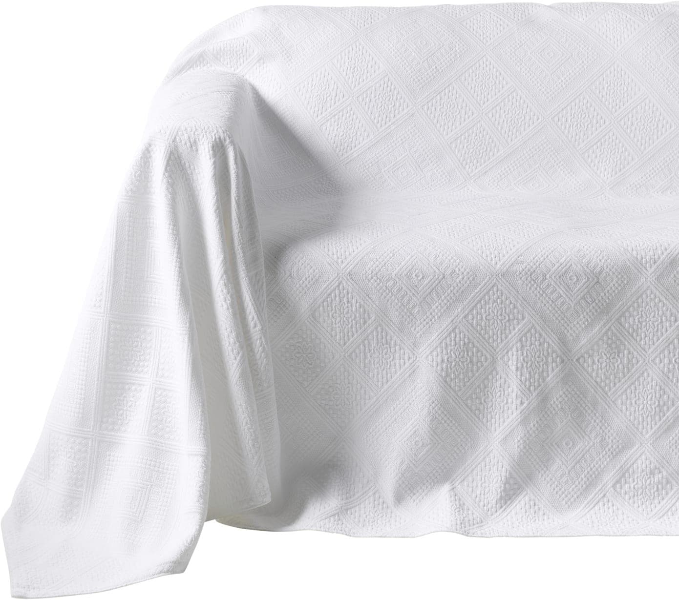 heine Hussen-Set Sofaüberwurf Baumwolle Weiß