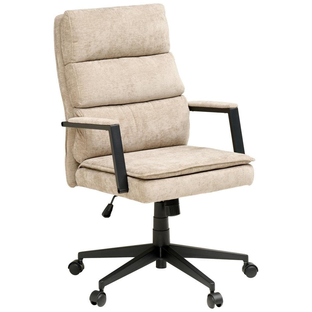 Mid.you Chefsessel Beige Metall Kunststoff Textil Drehstuhl