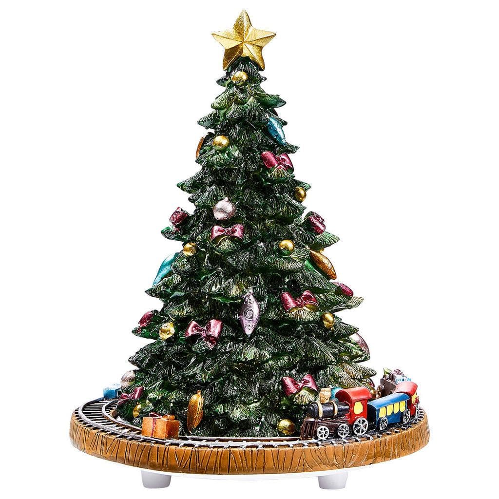 XXXLutz Spieluhr Tannenbaum Braun Grün Kunststoff 15x18 cm Weihnachtsdekoration