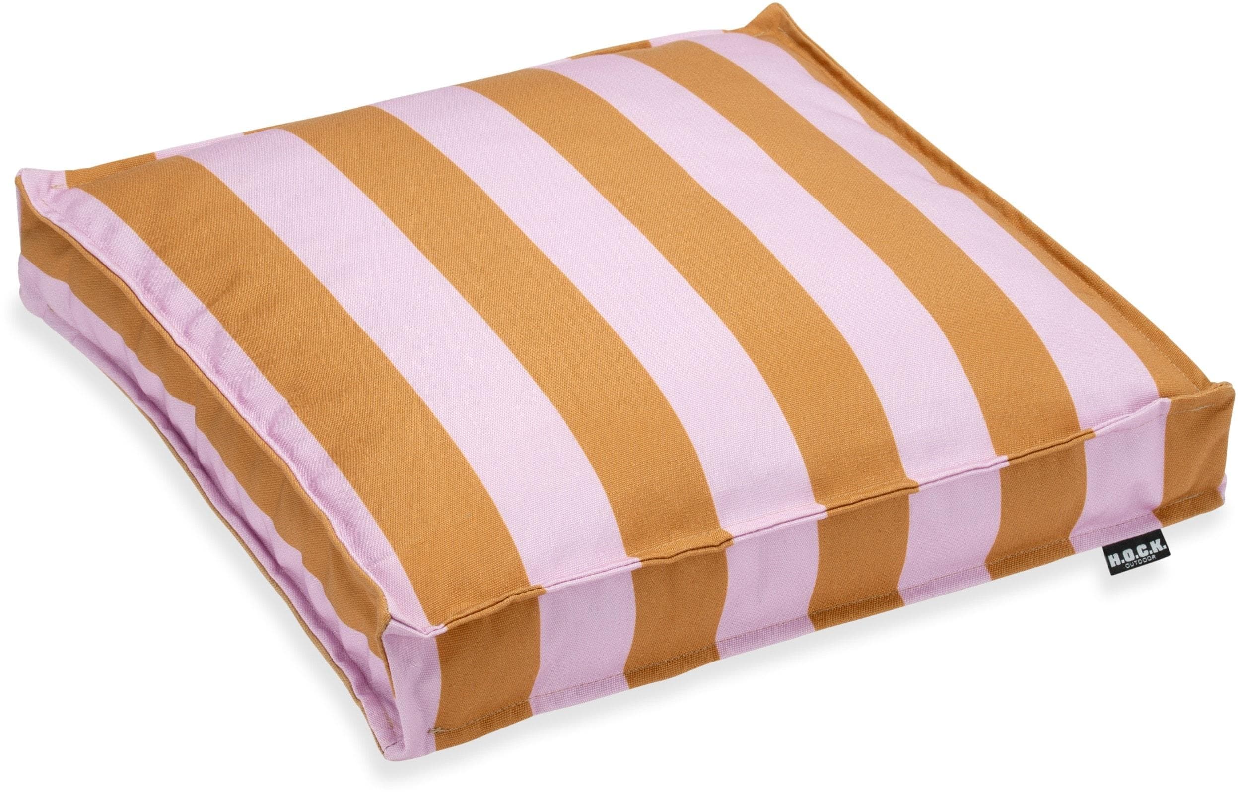 HOCK Sitzkissen Cognac Flieder Gestreift