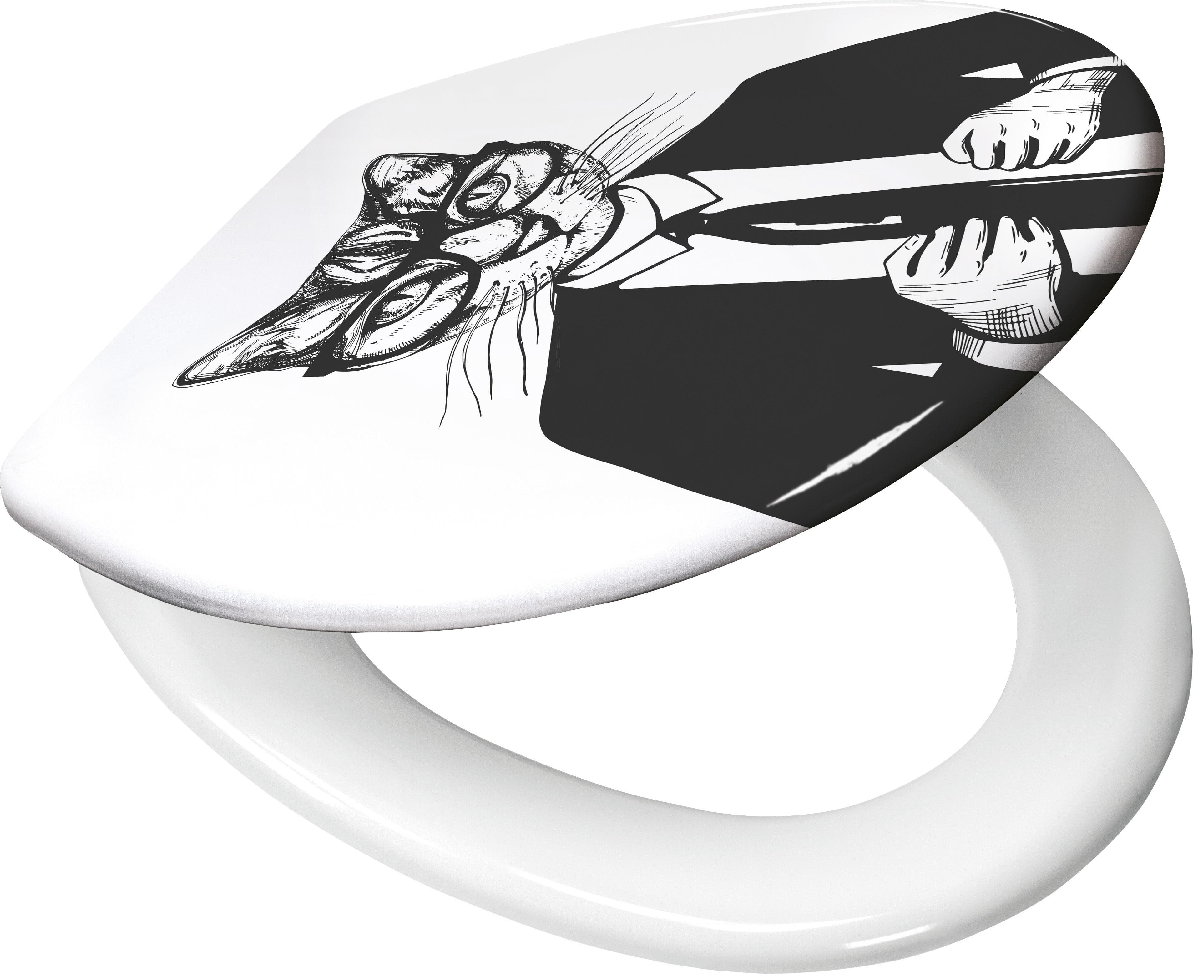 WC-Sitz KLEINE WOLKE Kalli Schwarz Weiß Duroplast