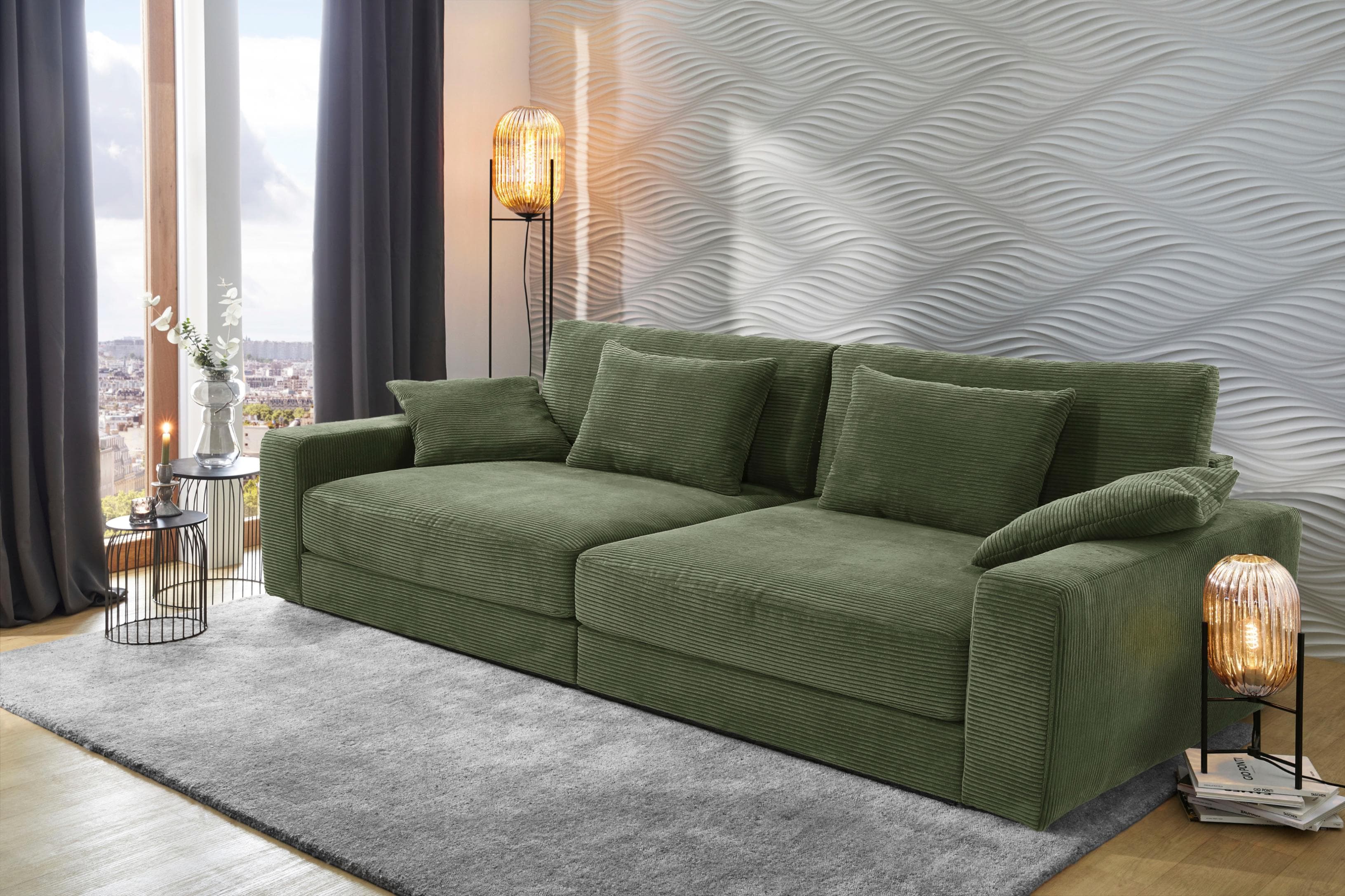 Big-Sofa Milano XXL Federkernpolsterung Grün