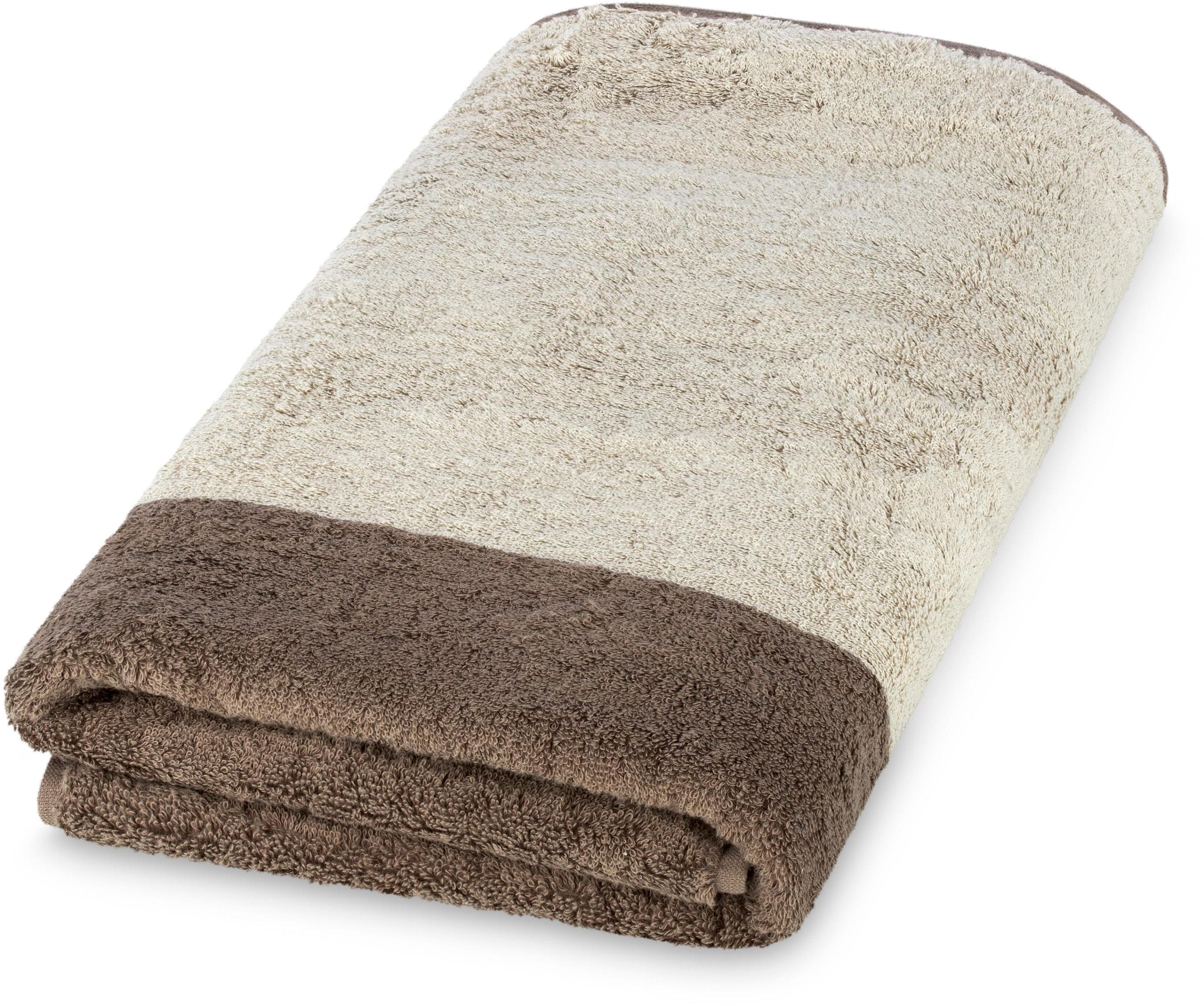 ROSS Saunatuch Breiter Querstreifen Mokka Orange