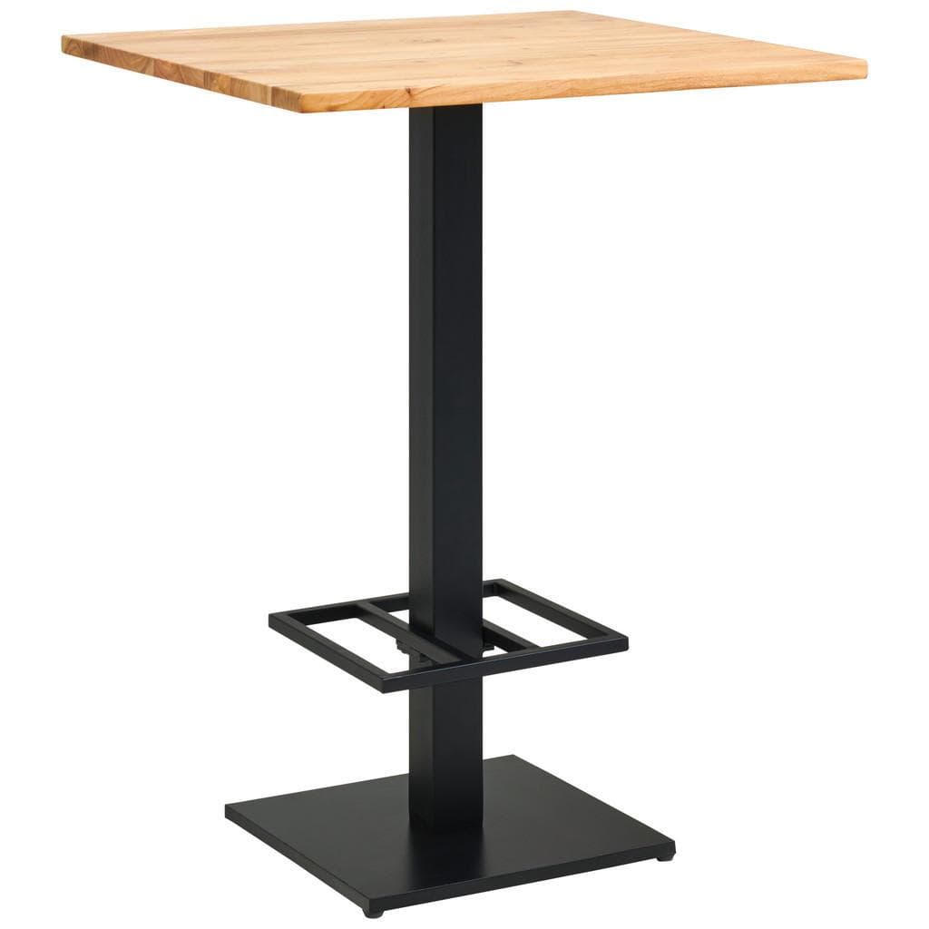 Mid.you Bartisch Schwarz Akazie Metall Vollmassiv