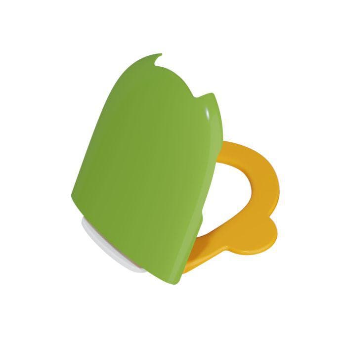 Vitra Sento Kids WC-Sitz 133-101-009 mit seitlichen Haltegriffen, Scharniere weiß Hochglanz, Deckel grün, Sitzring gelb