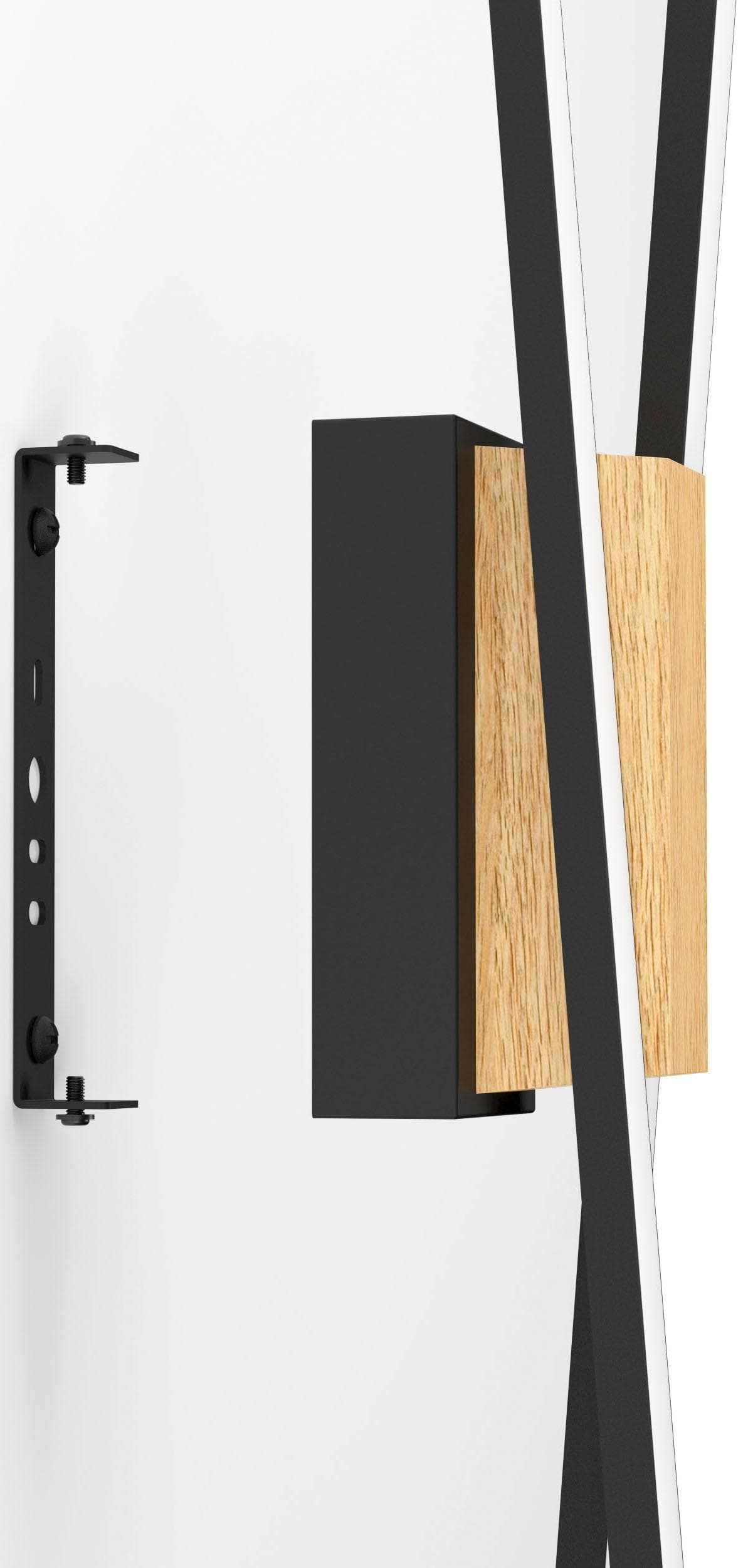 LED-Wandleuchte Panagria Schwarz mit Holzdetail Eglo