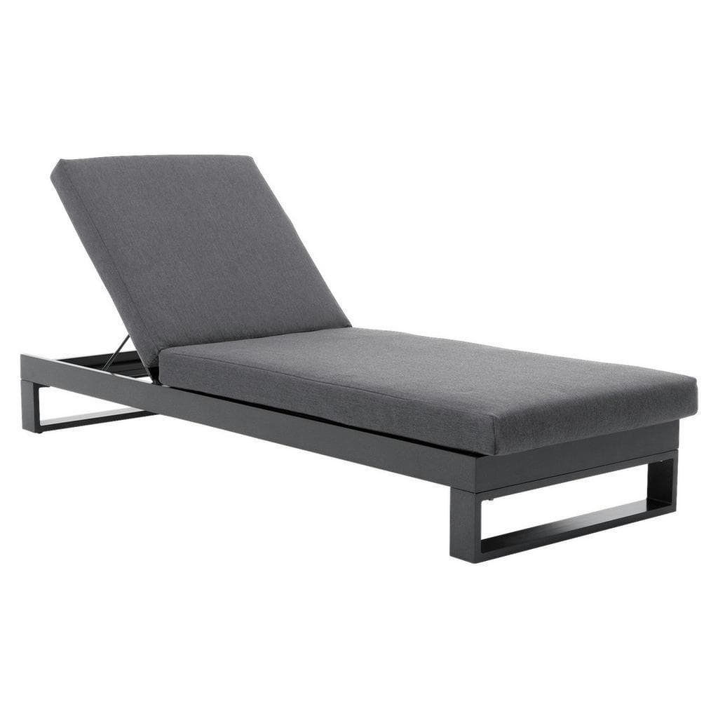 Amatio Gartenliege Anthrazit Metall Textil Liege mit Kissen