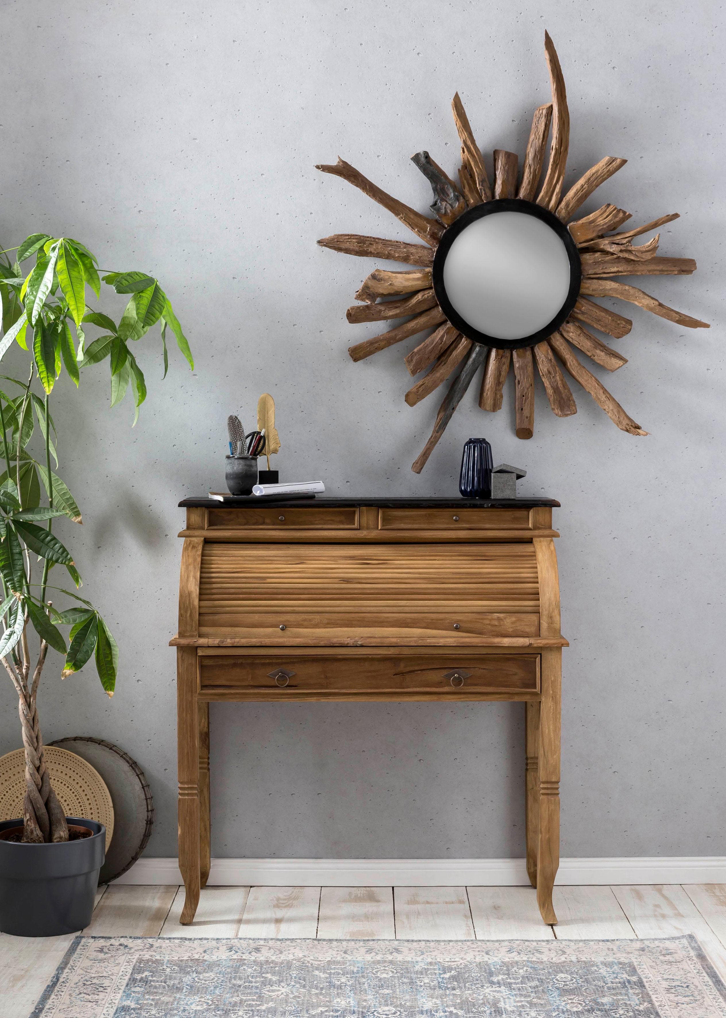 Seadrift Sekretär aus recyceltem Teakholz im Shabby Chic Stil