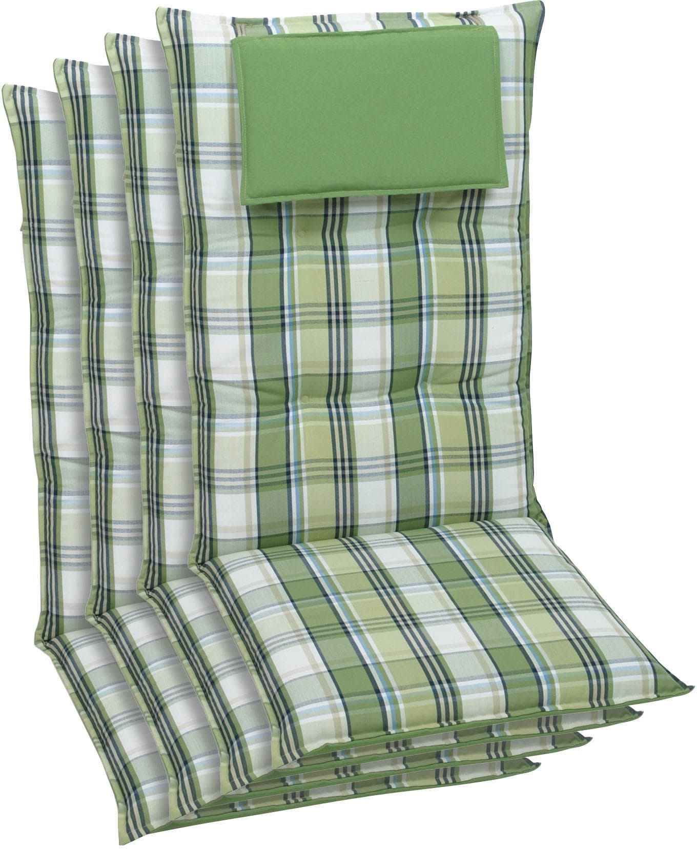 GO-DE Hochlehnerauflage Set Grün: Komfortable Gartenstuhlpolster