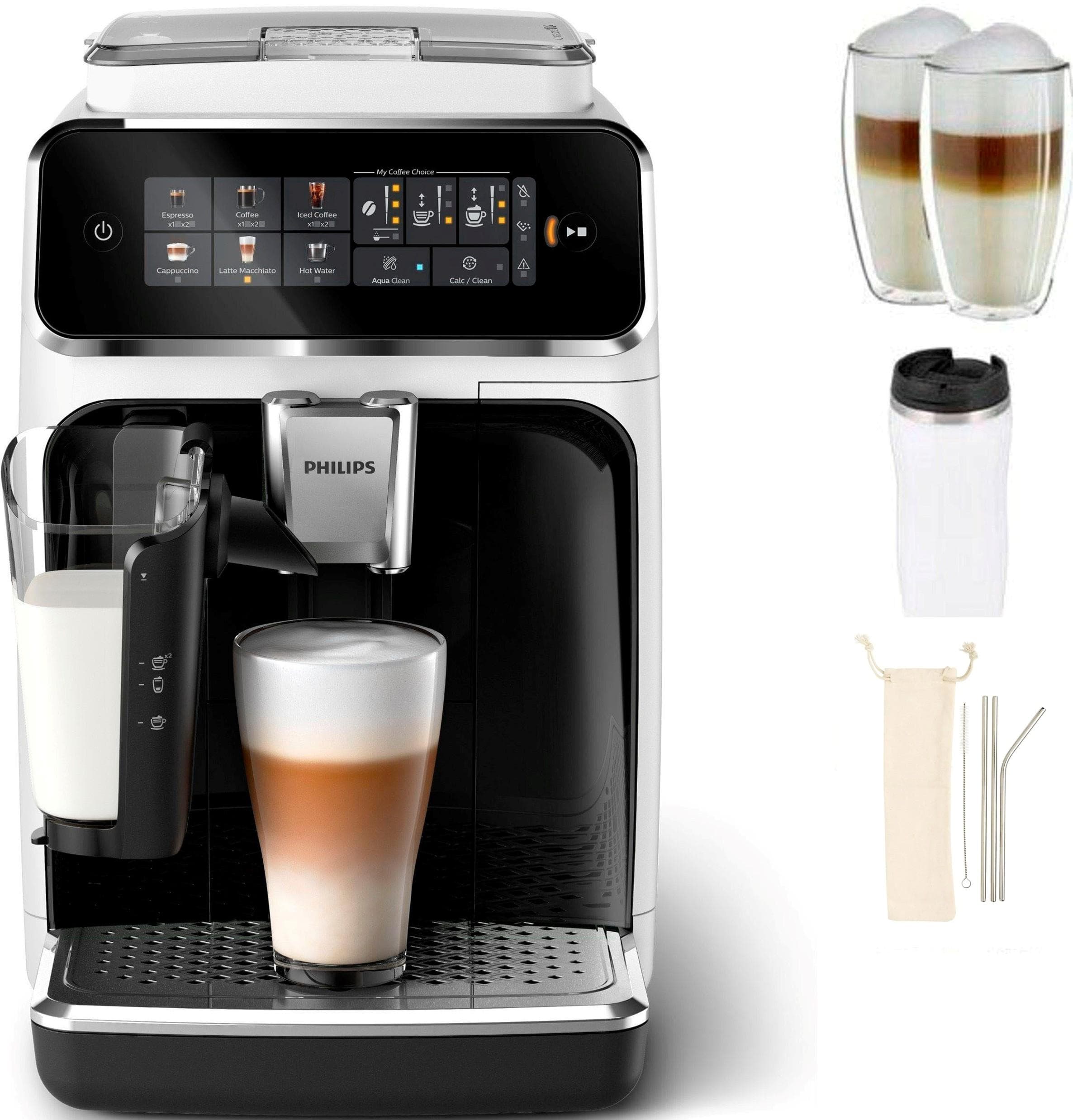 Philips Kaffeevollautomat EP3343/50 3300 Series Weiß-Schwarz