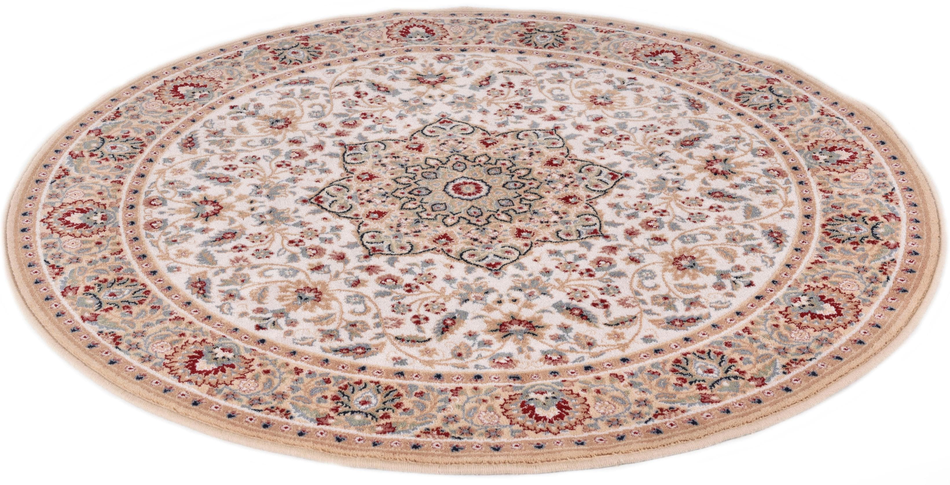 THEKO Dolna - 859 Wollteppich Rund 240cm Beige Orientalisch