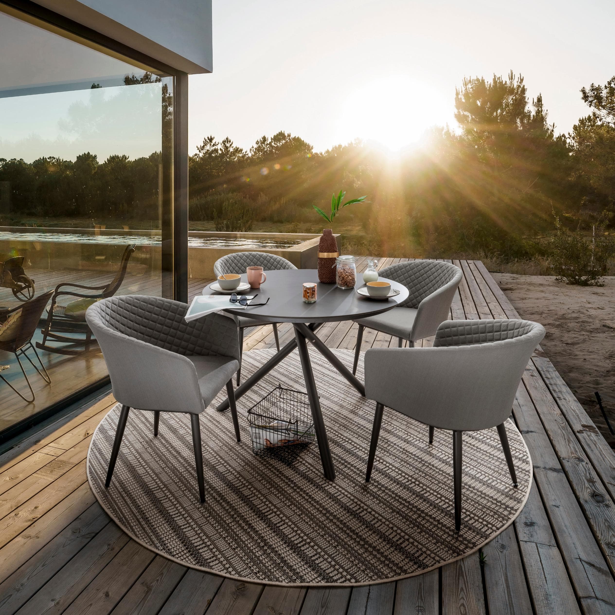 Garten-Essgruppe Destiny Modena Barletta Grau Aluminium 5-tlg.