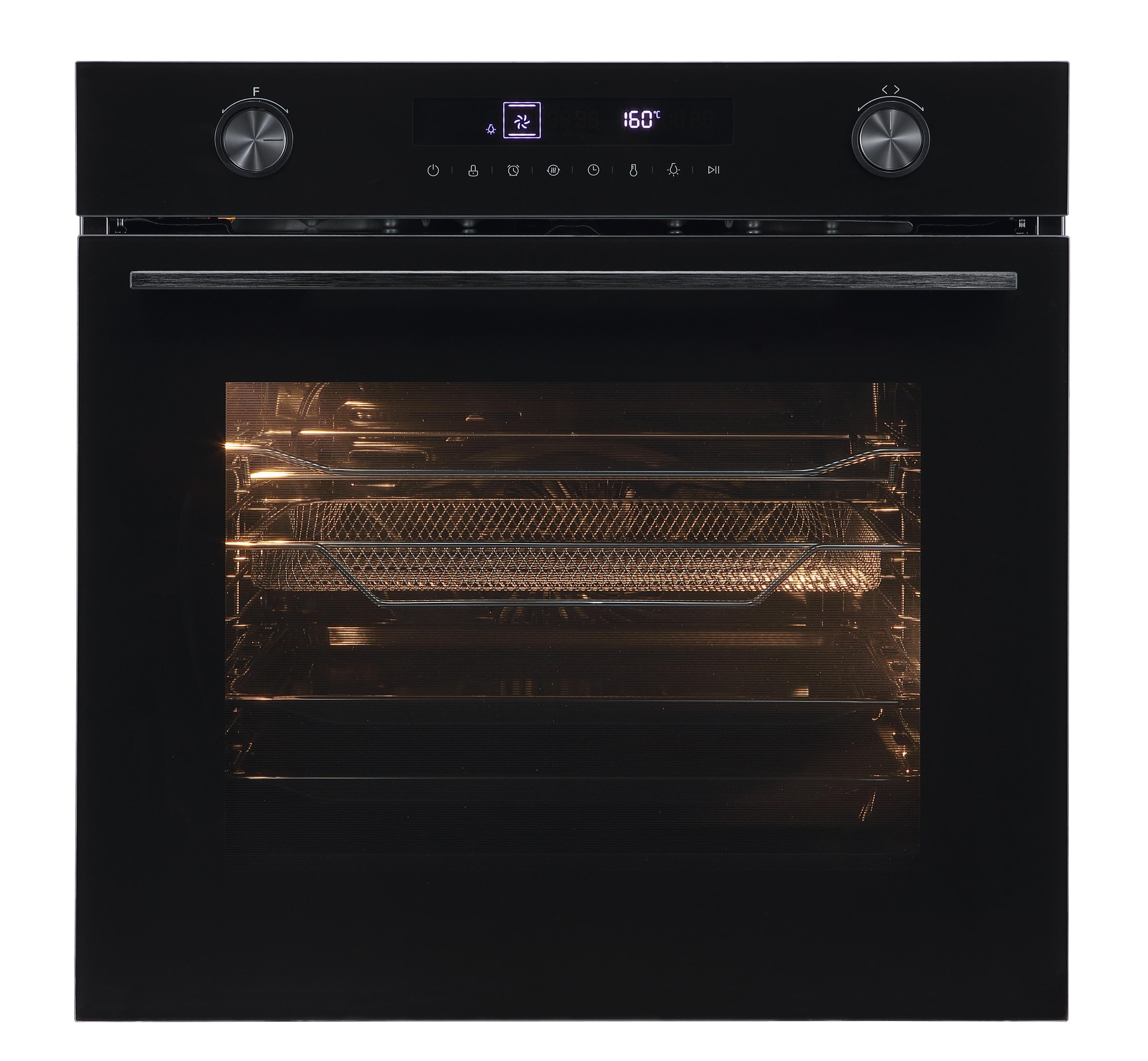 HANSEATIC Einbaubackofen HBO7212A1 Schwarz mit AirFry