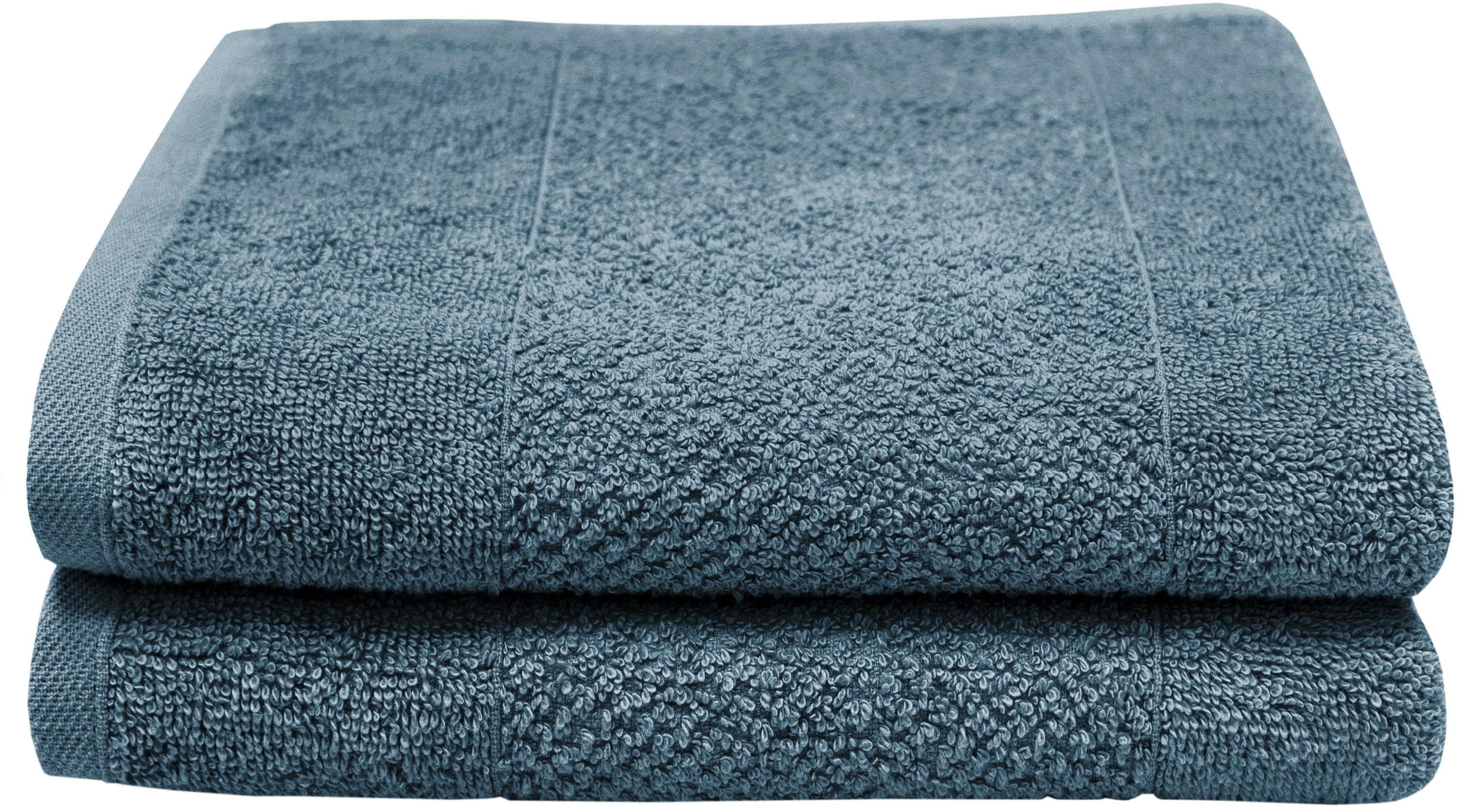 Handtücher Baumwolle DYCKHOFF Popcorn petrol 50x100 cm
