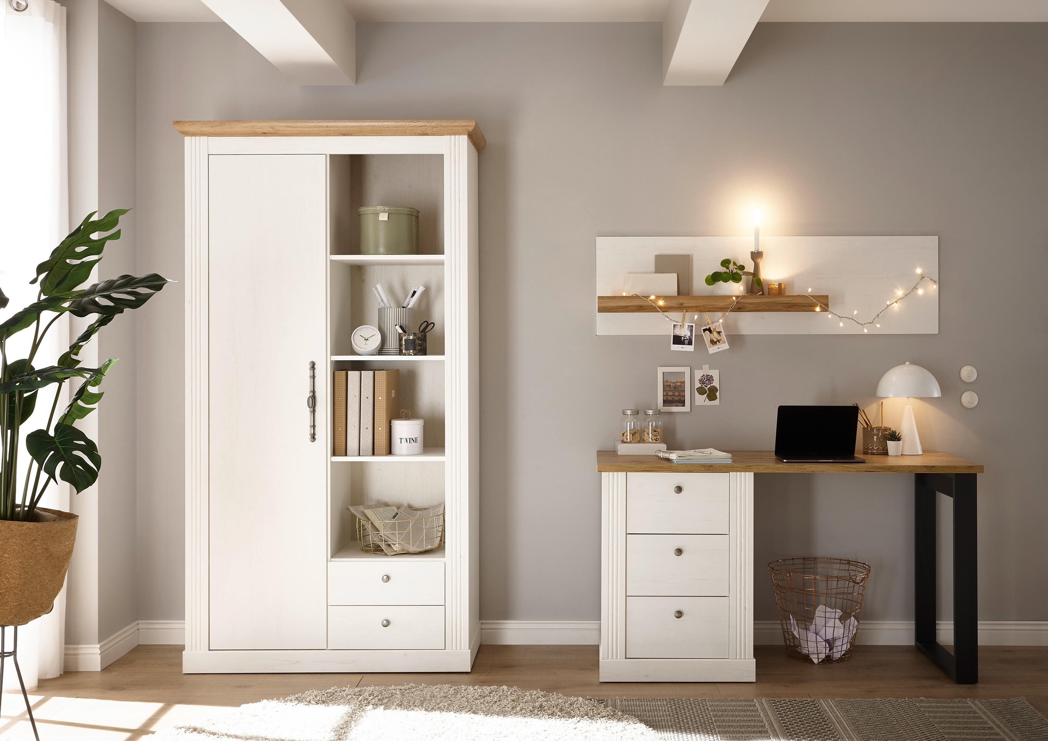 OTTO HOME Westminster Büromöbel-Set Weiß Landhausstil