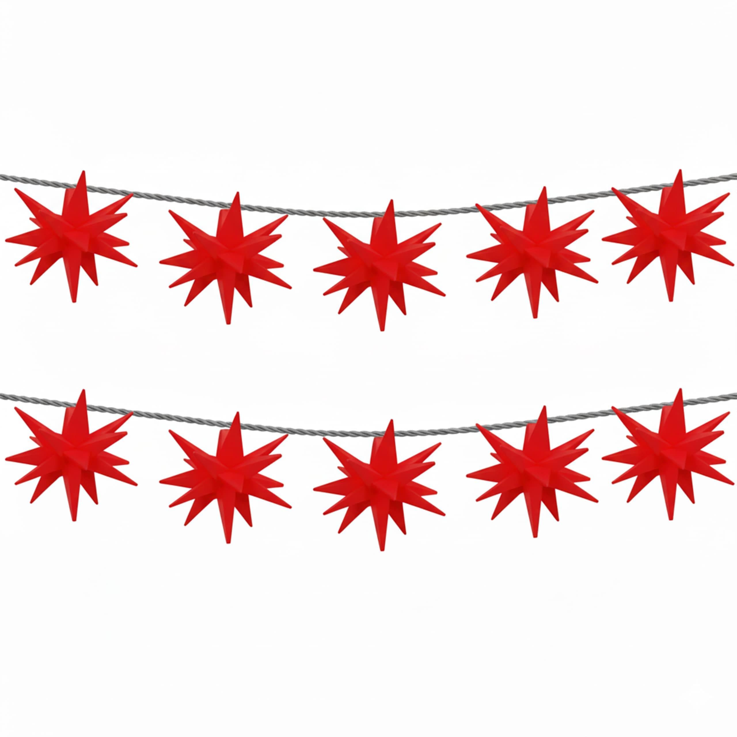 My Home LED-Lichterkette Elvya 10-flammig 3D Sternenlichterkette 4,5 m